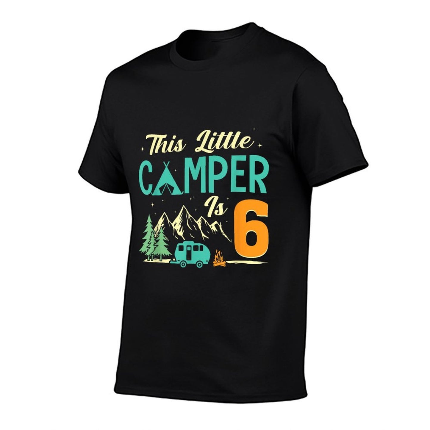 This Little Camper Is 6 Camp Lover 6th Camping Birthday Stretchy T-Shirt