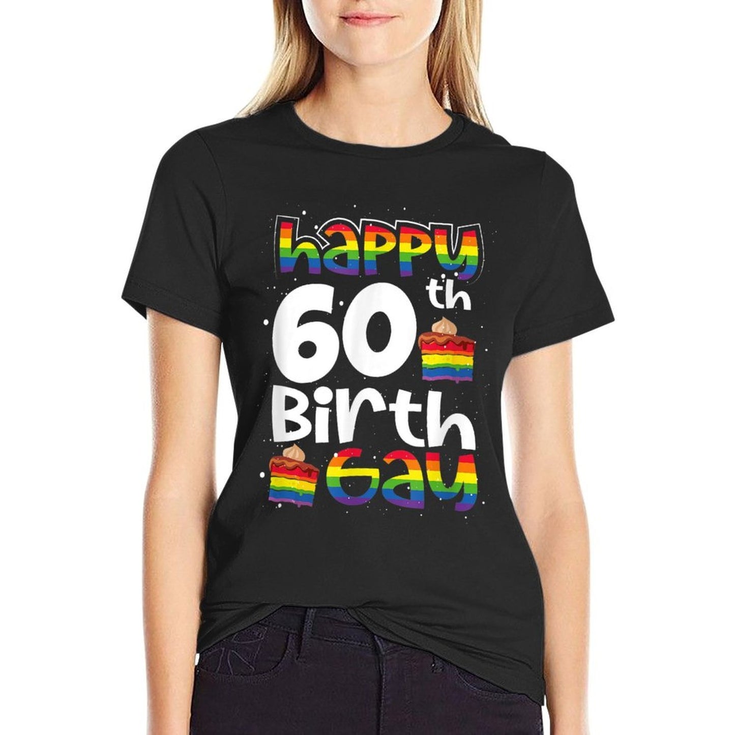 Gay Lesbian Pride Rainbow LGBTQ 60TH Birthday Birthgay Versatile T-Shirt