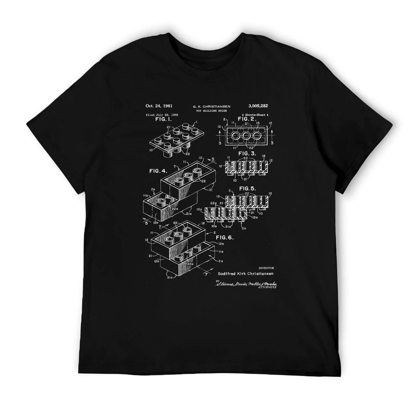 Toy Building Brick Patent T Tagless Design T-Shirt