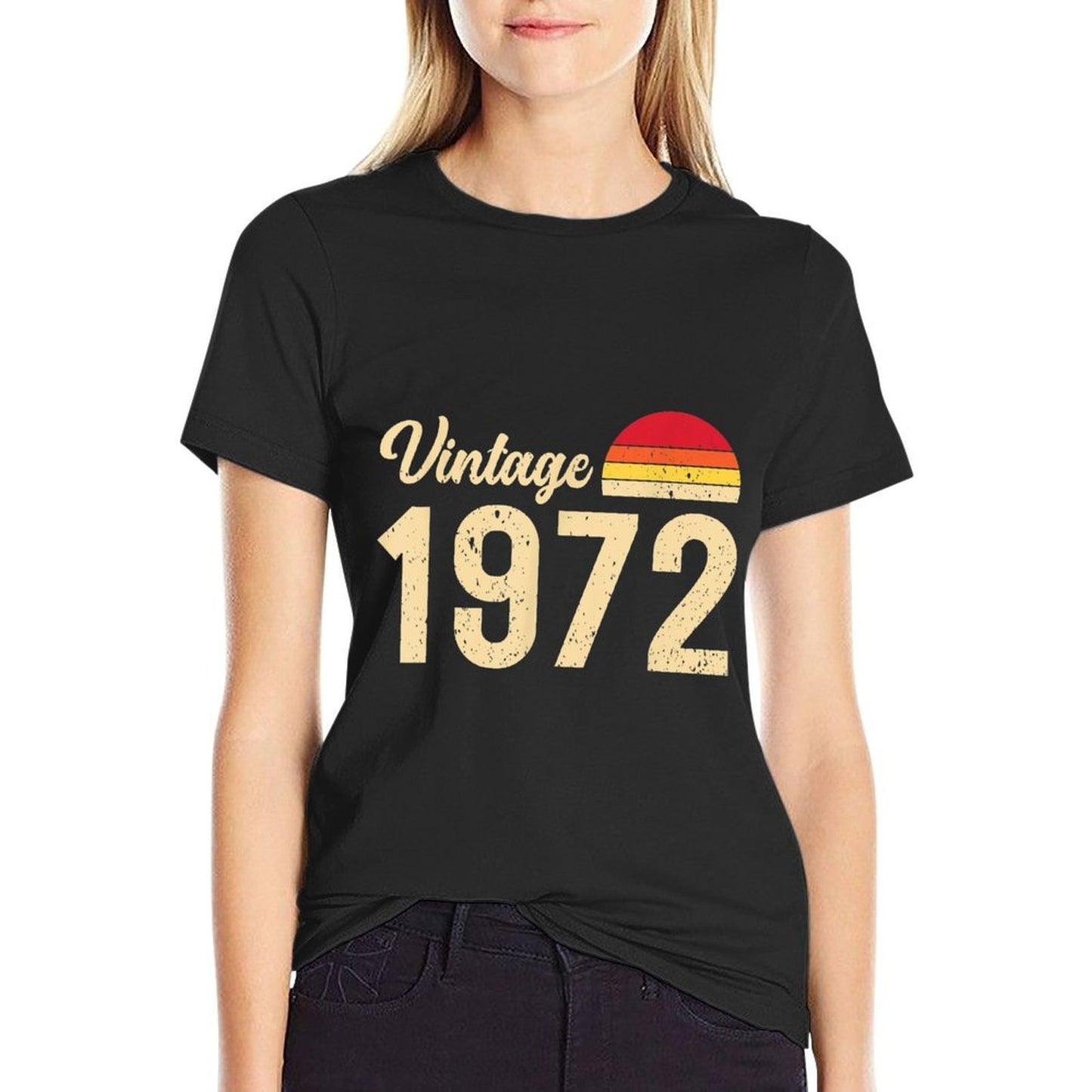 Vintage Style Born In 1972 T Shirts Retro 50th Birthday Eco-friendly Material T-Shirt