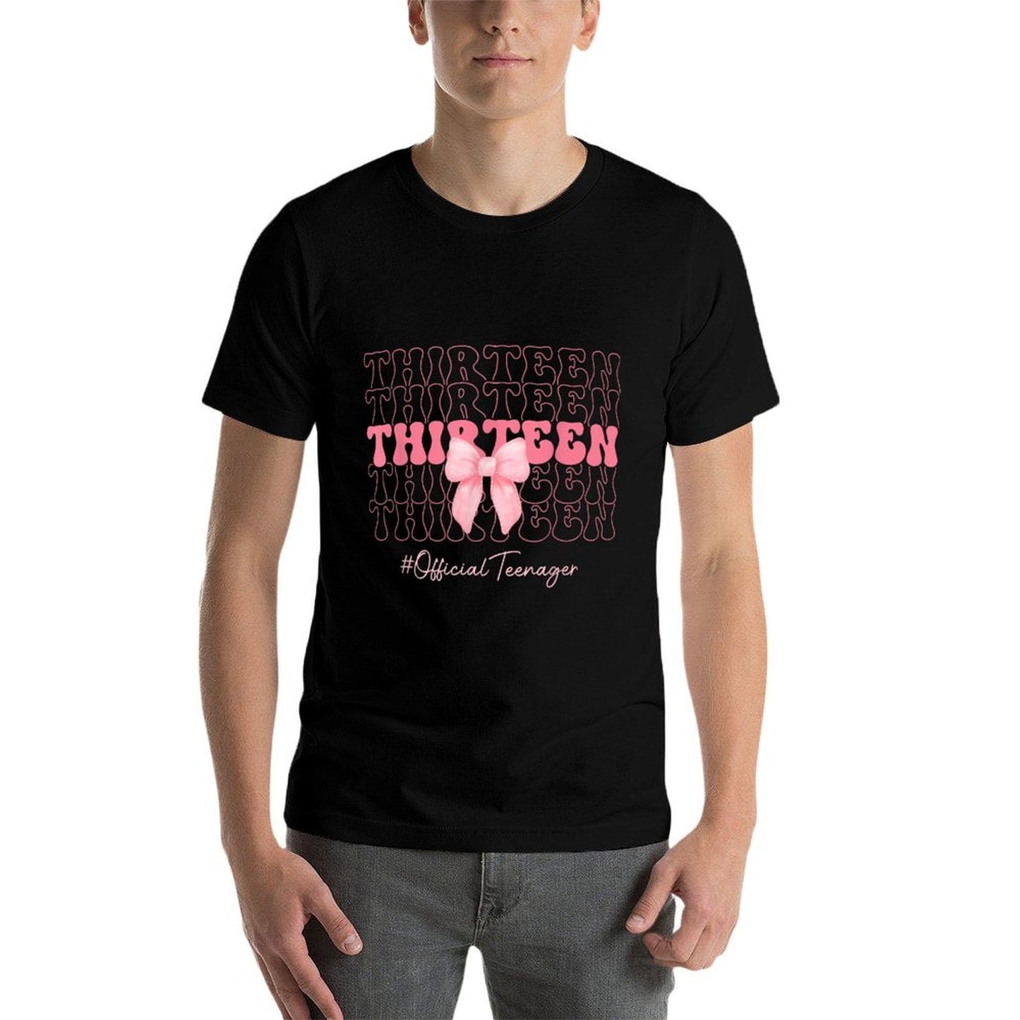 13 Year Old Officialnager 13th Birthday Girl Coquette Rolled Sleeves T-Shirt