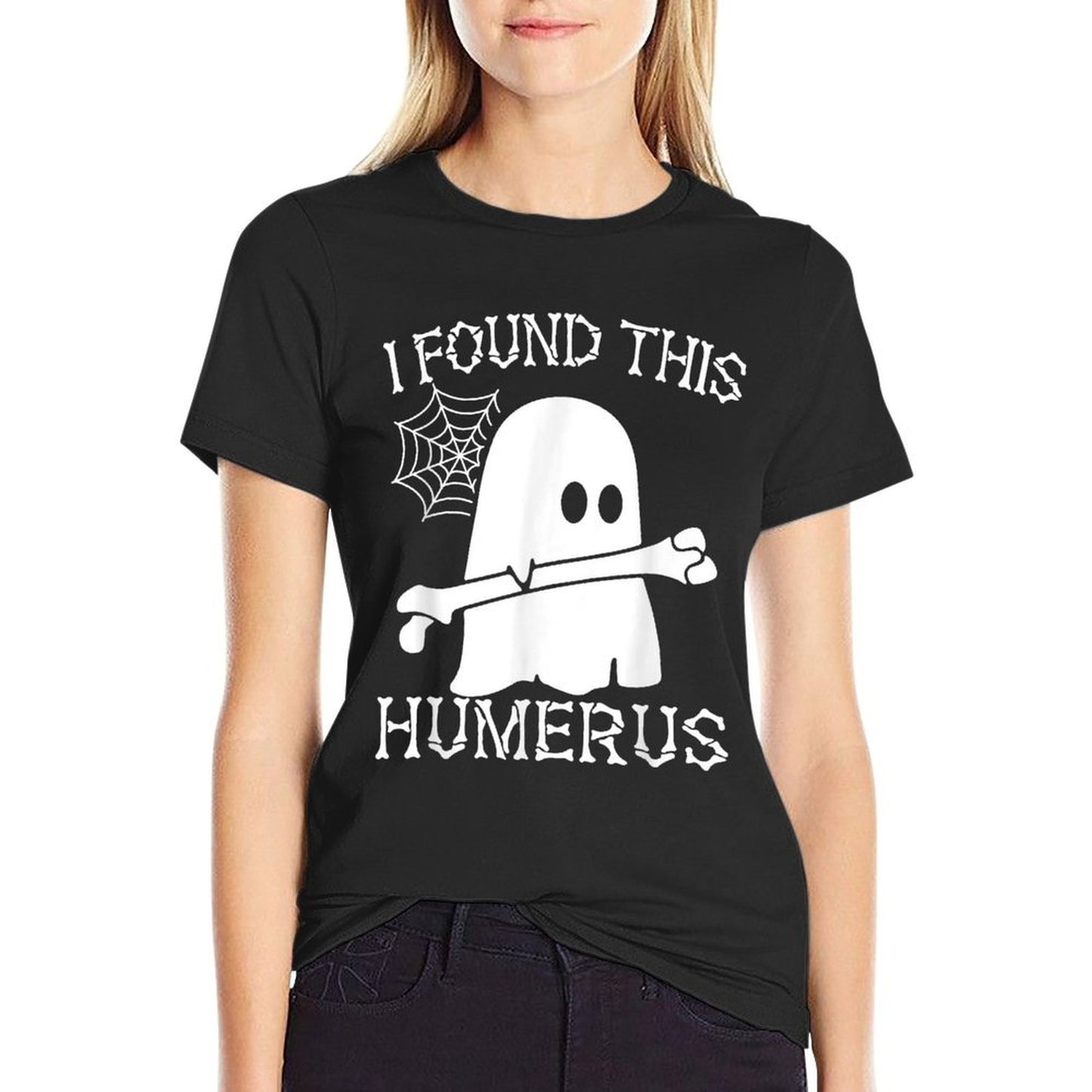 I Found This Humerus Halloween Ghost Humorous Saying Funny Graphic-printed T-Shirt