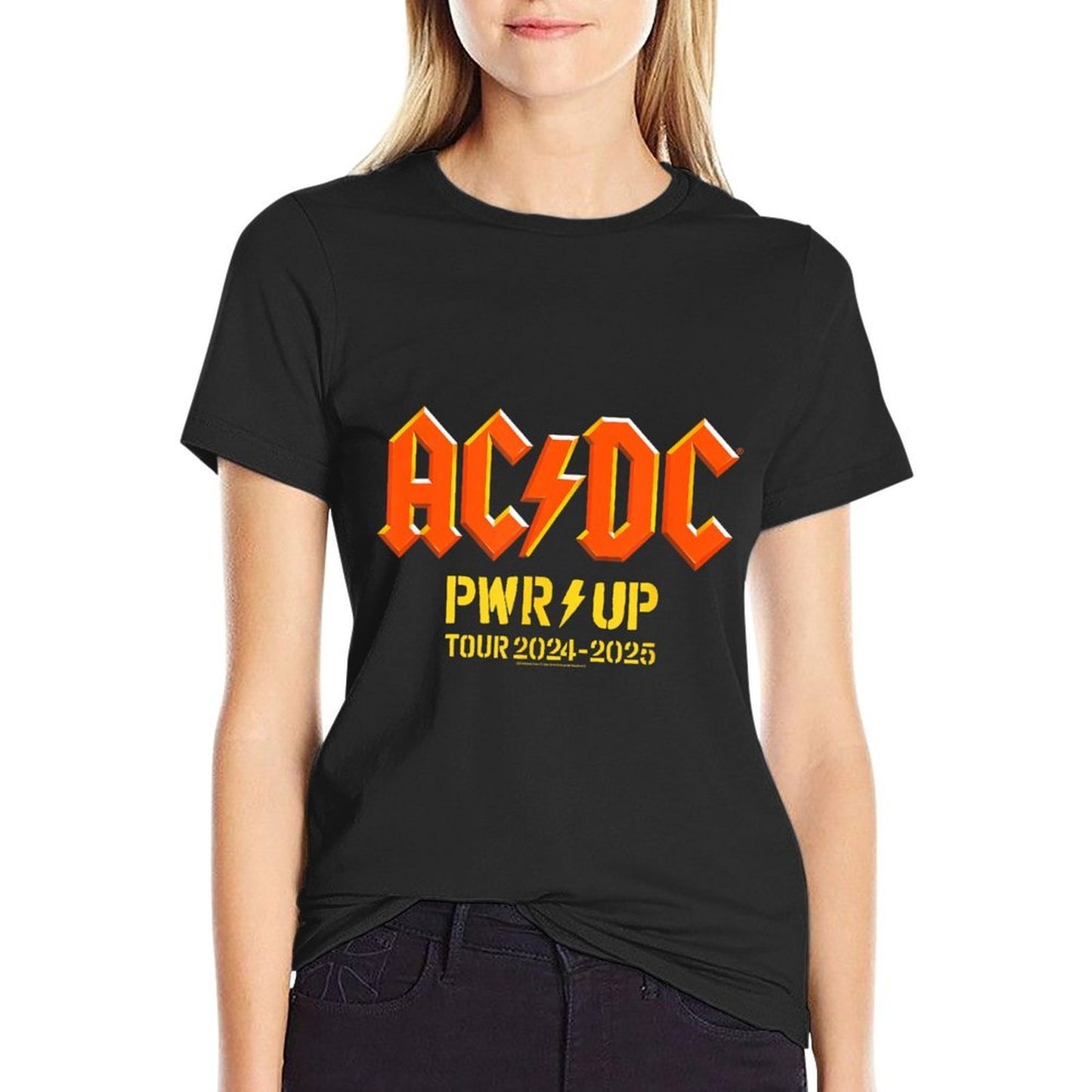 PWR UP World Tour 2024-2025 Full Dateback Ribbed Collar T-Shirt