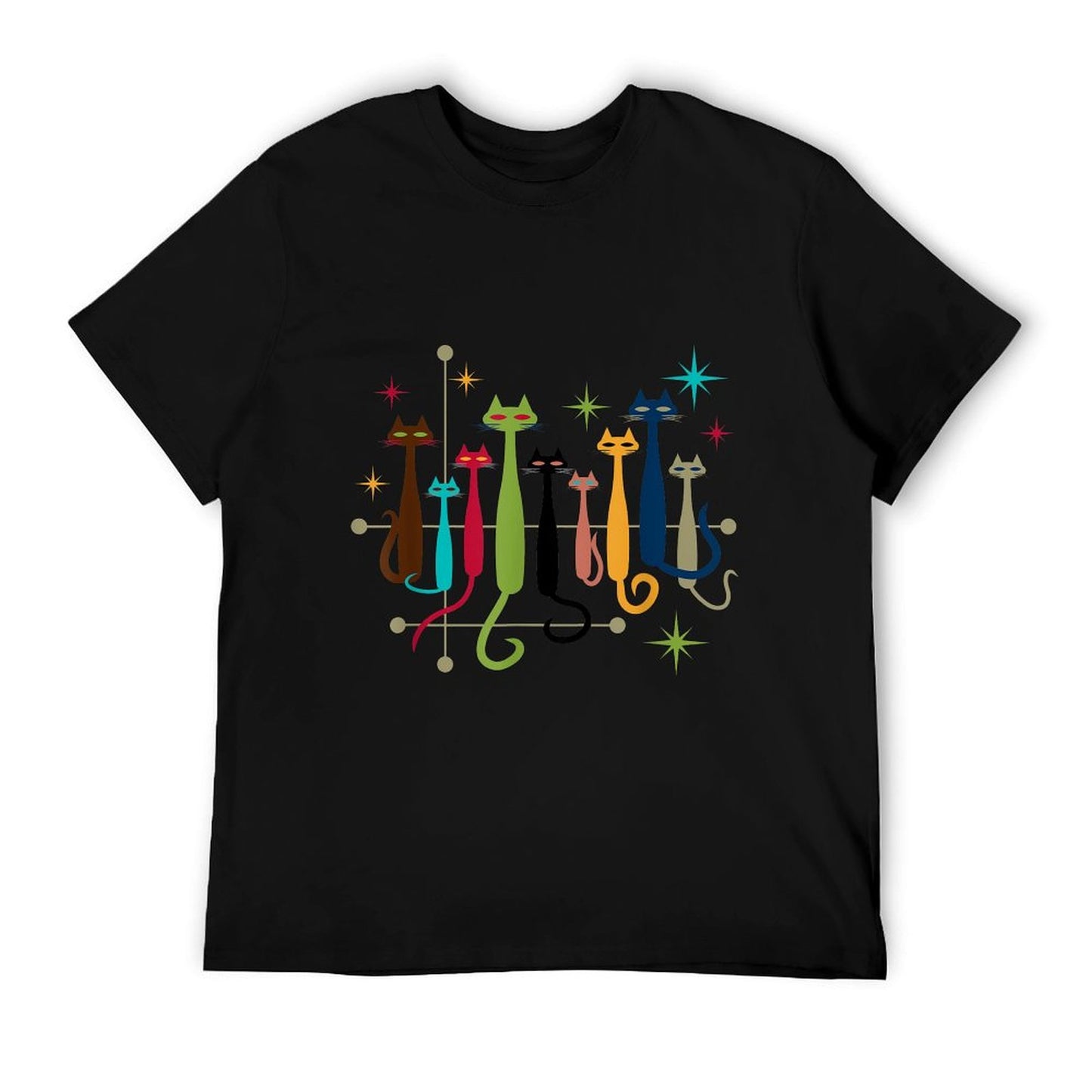 Vintage Retro Mid-Century Modern Look Cats 50s 60s Style Affordable Price T-Shirt