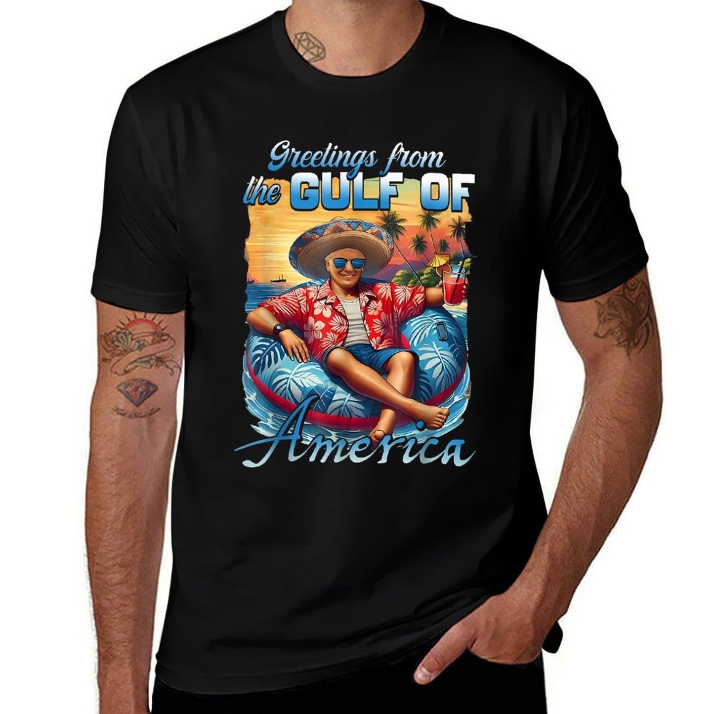 Gulf Of Usa America Trump Greeting from The Patriotic Gulf Vintage-inspired T-Shirt
