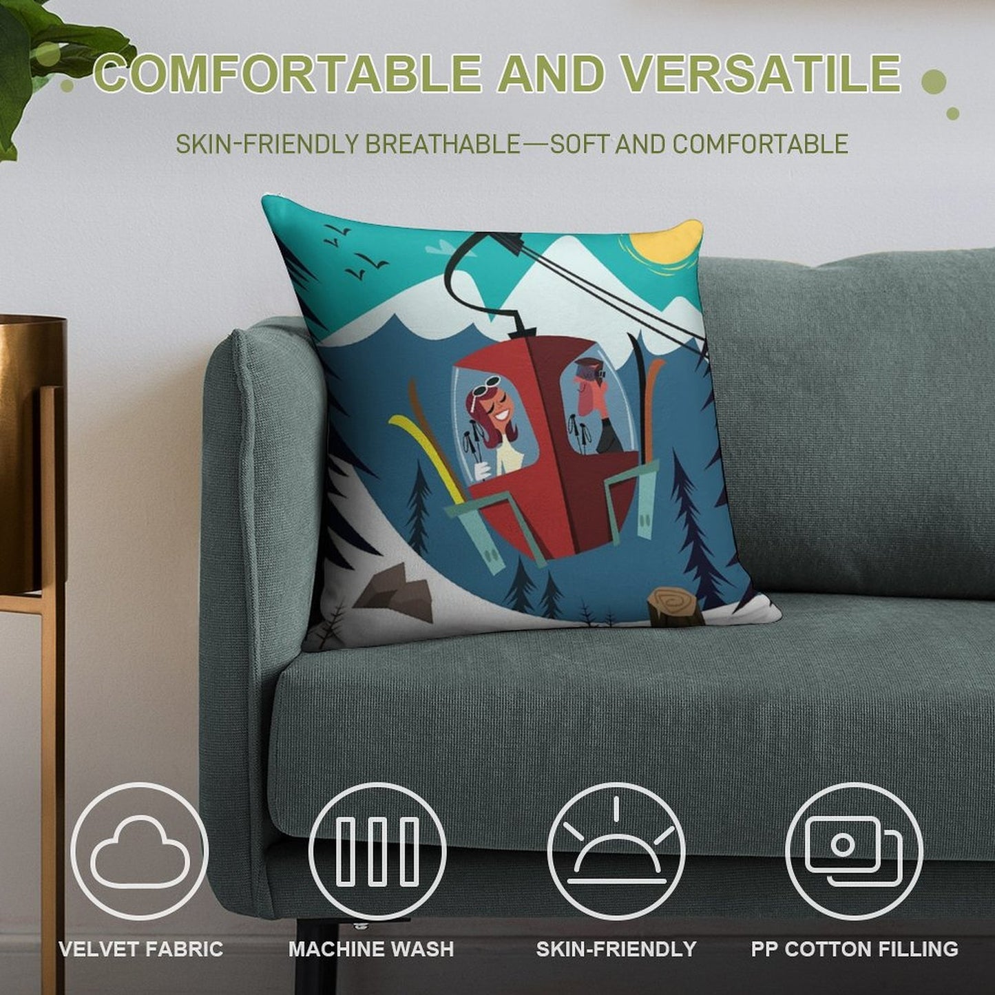 Les Arc Poster Soft Gift Ready Throw Pillow