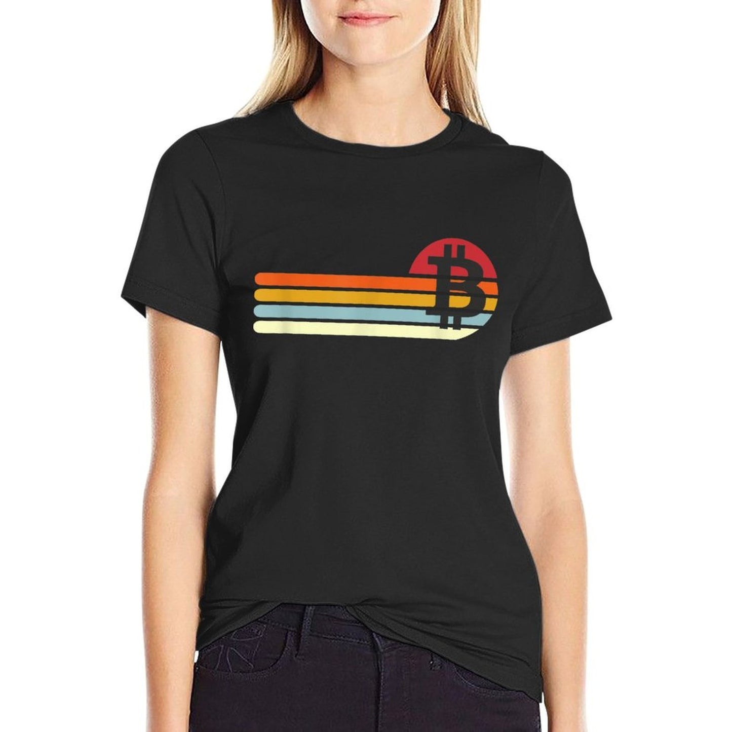 Vintage Retro Bitcoin Tagless Design T-Shirt