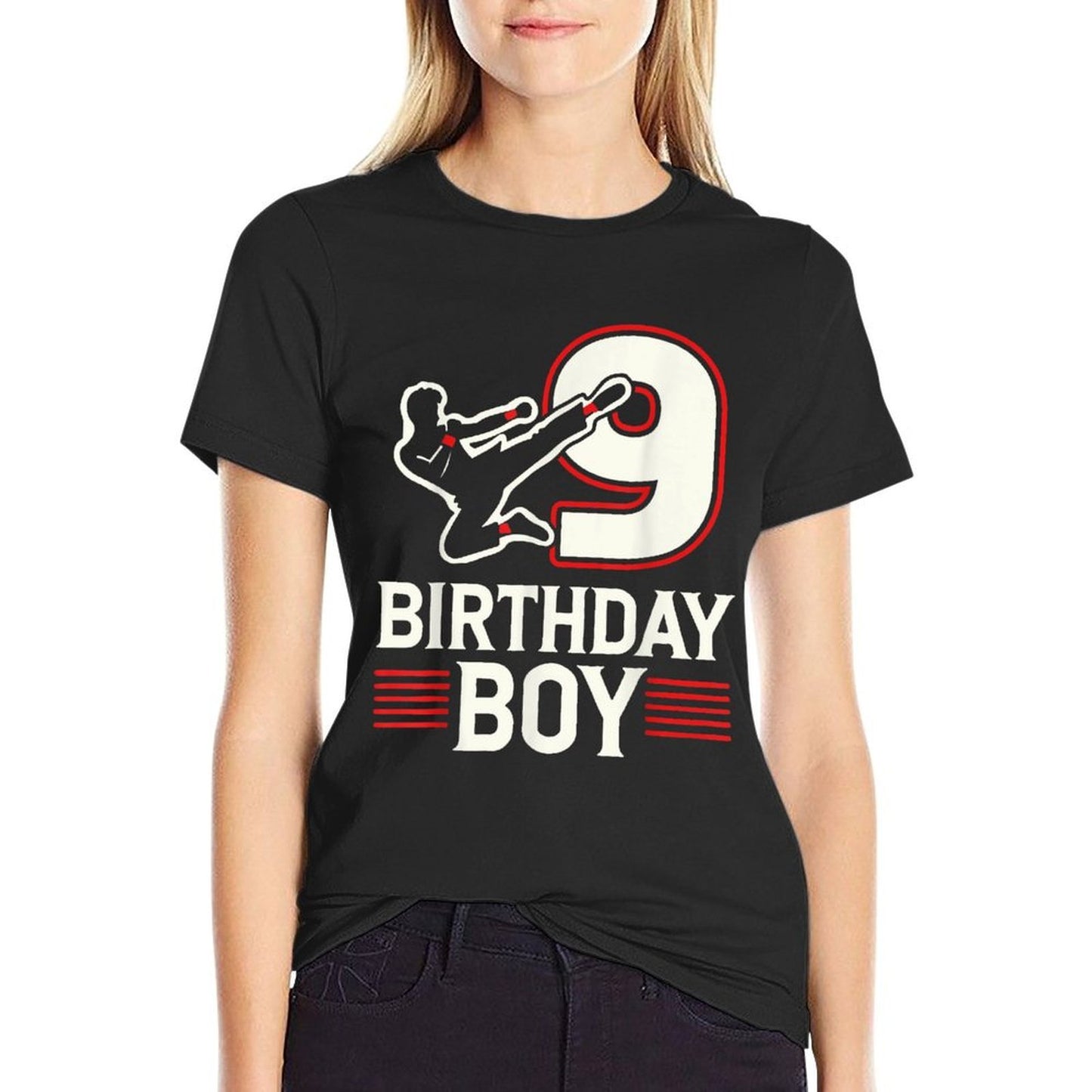 9 Birthday Boy Karate Enthusiast Stretchy T-Shirt