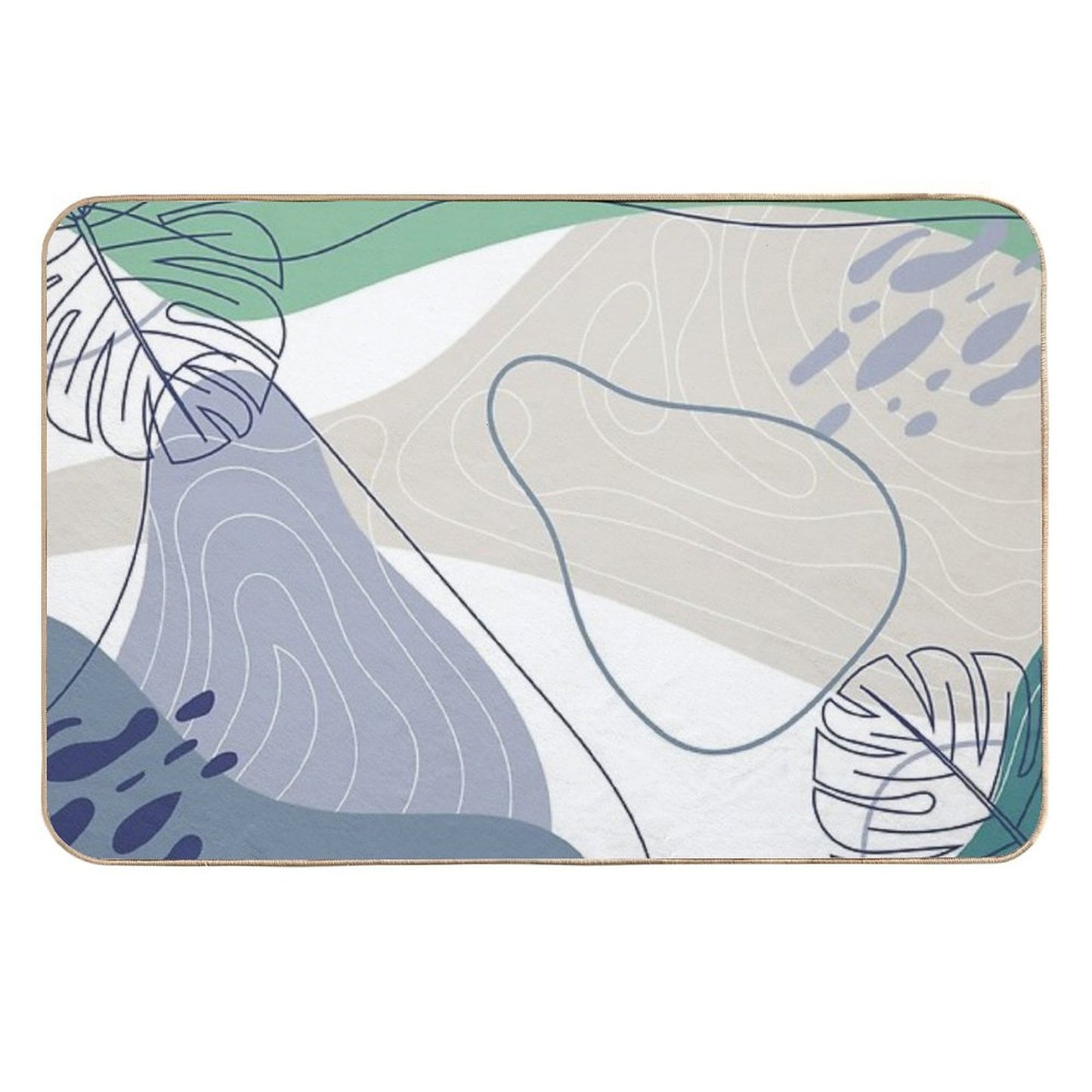 Muted Tropical Art Repositionable Bath Mat