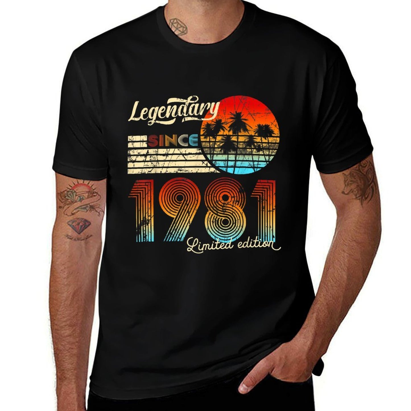 40Thbirthdaygifts Vintage Since 1981 40Th Birthday Heathered Texture T-Shirt