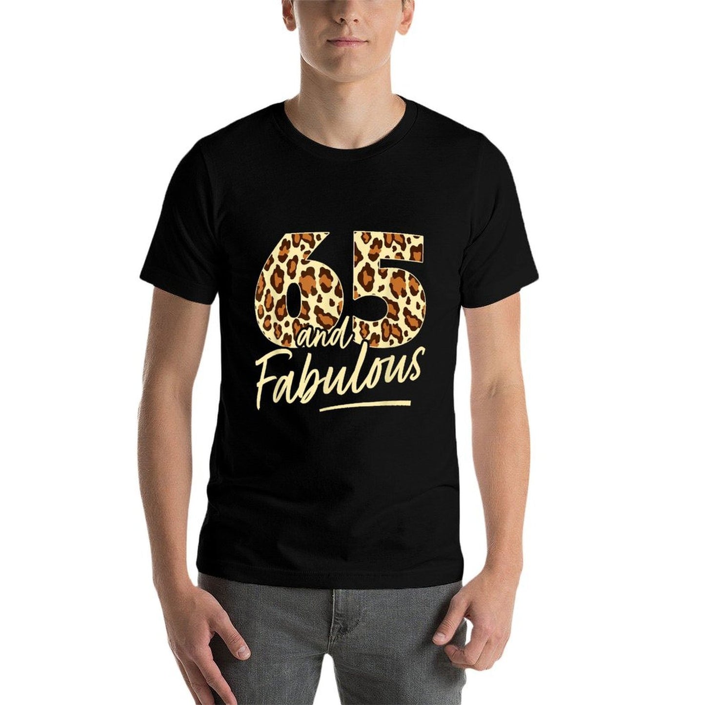 65 Year Woman Leopard Fabulous 65th Birthday Stretchy T-Shirt