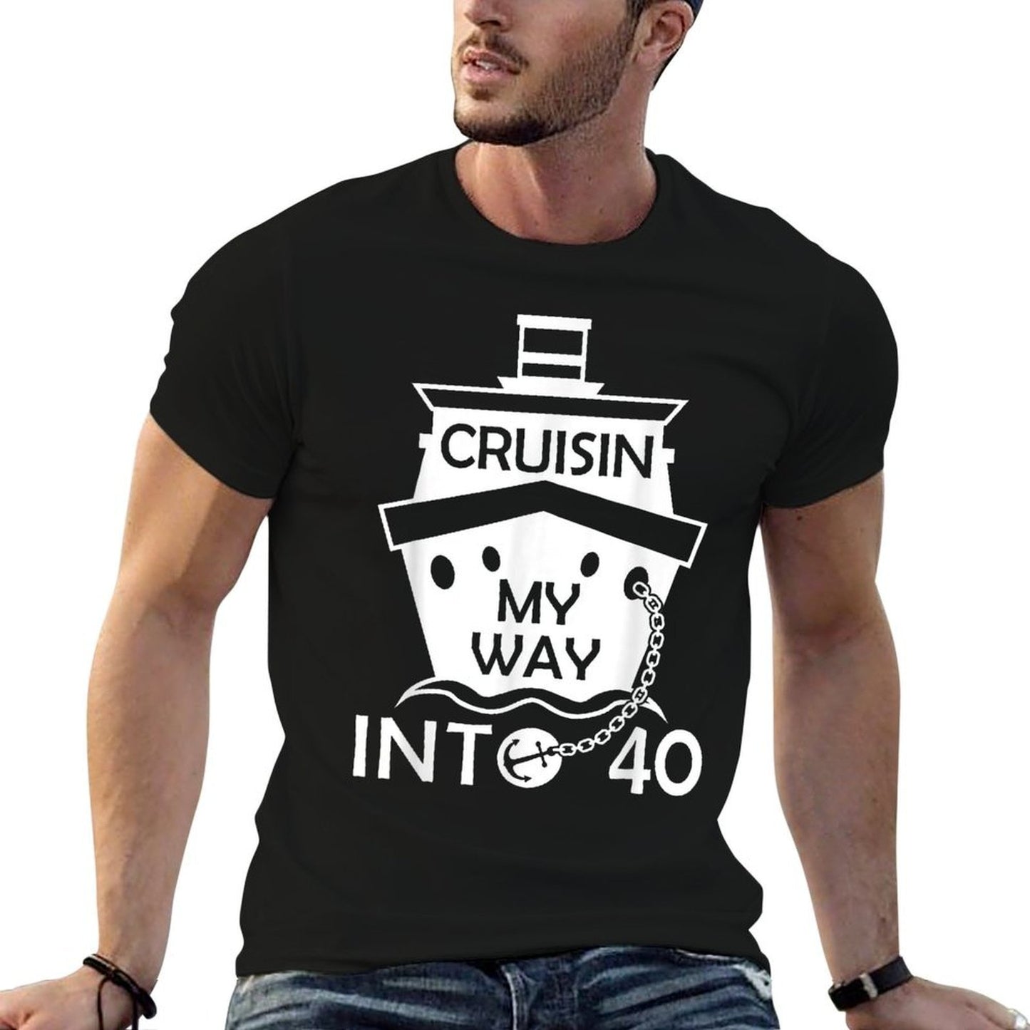 40th Birthday T Cruisin My Way Into 40 Funny Birthday Odor-resistant T-Shirt