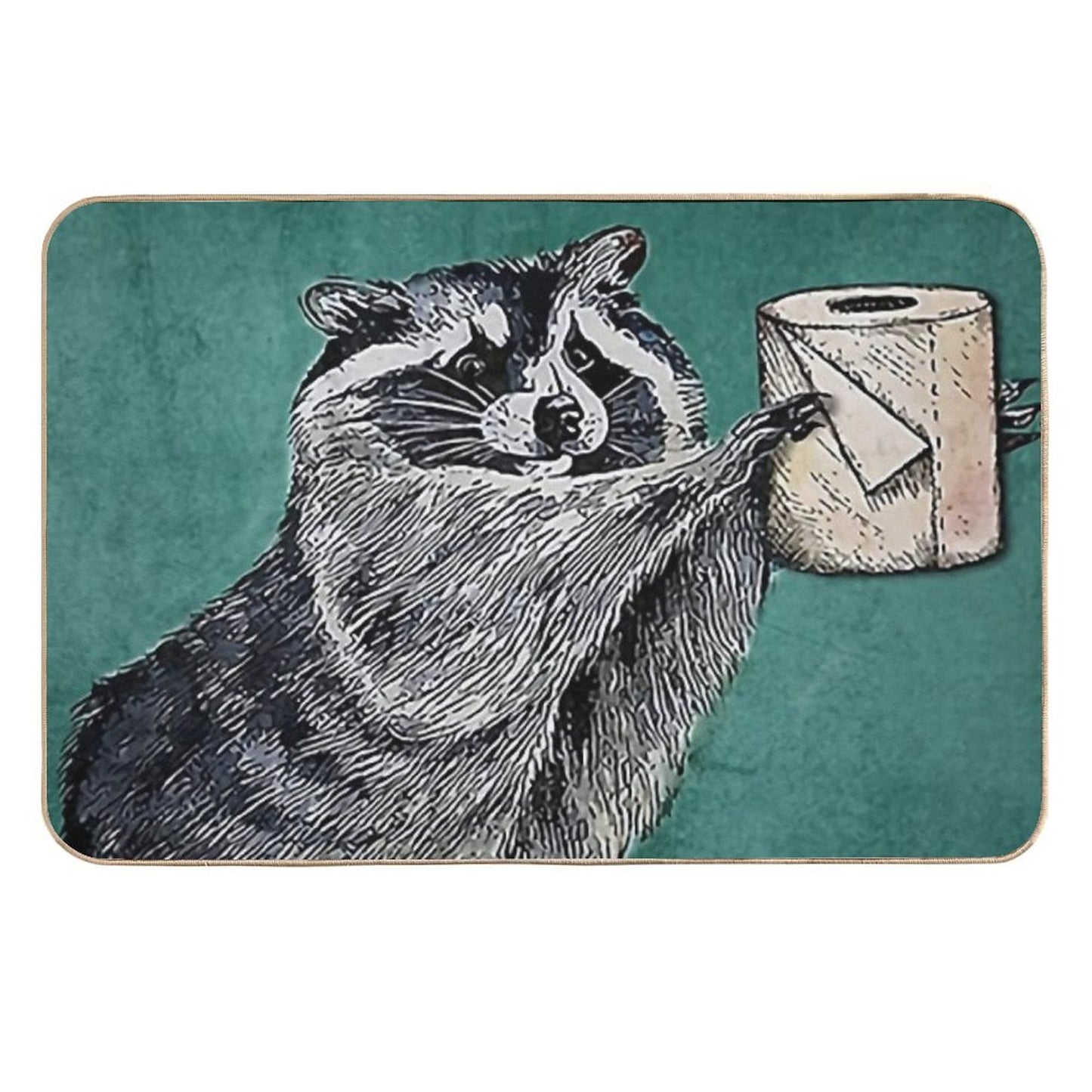Vintage Racoon Your Butt Napkins My Lady Pet-Safe Bath Mat