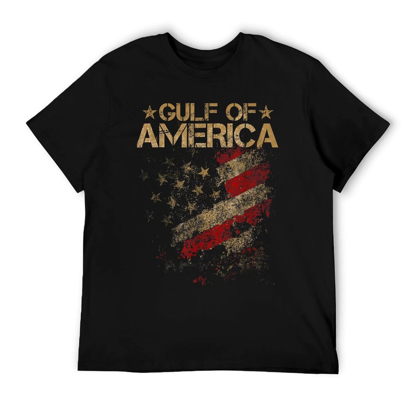 Gulf of USA America Vintage American Flag Patriotic Summer-ready Fabric T-Shirt