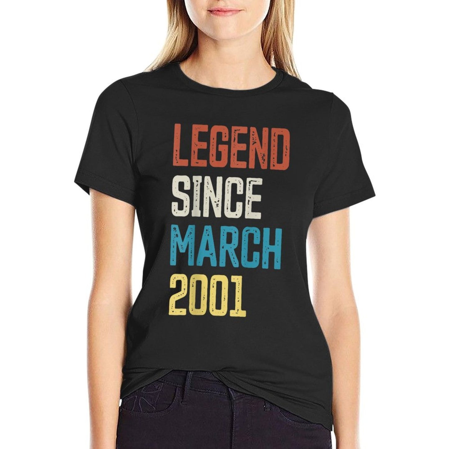 21st Birthday Vintage Born in March 2001 Birthday Durable T-Shirt