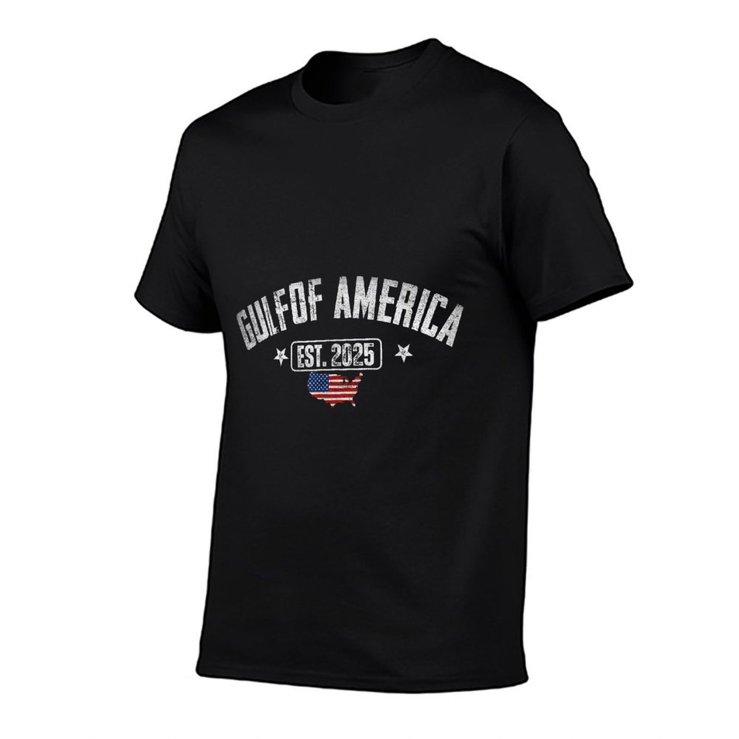 Gulf Of US America Est 2025 Vintage USA American Flag Men Easy-care T-Shirt