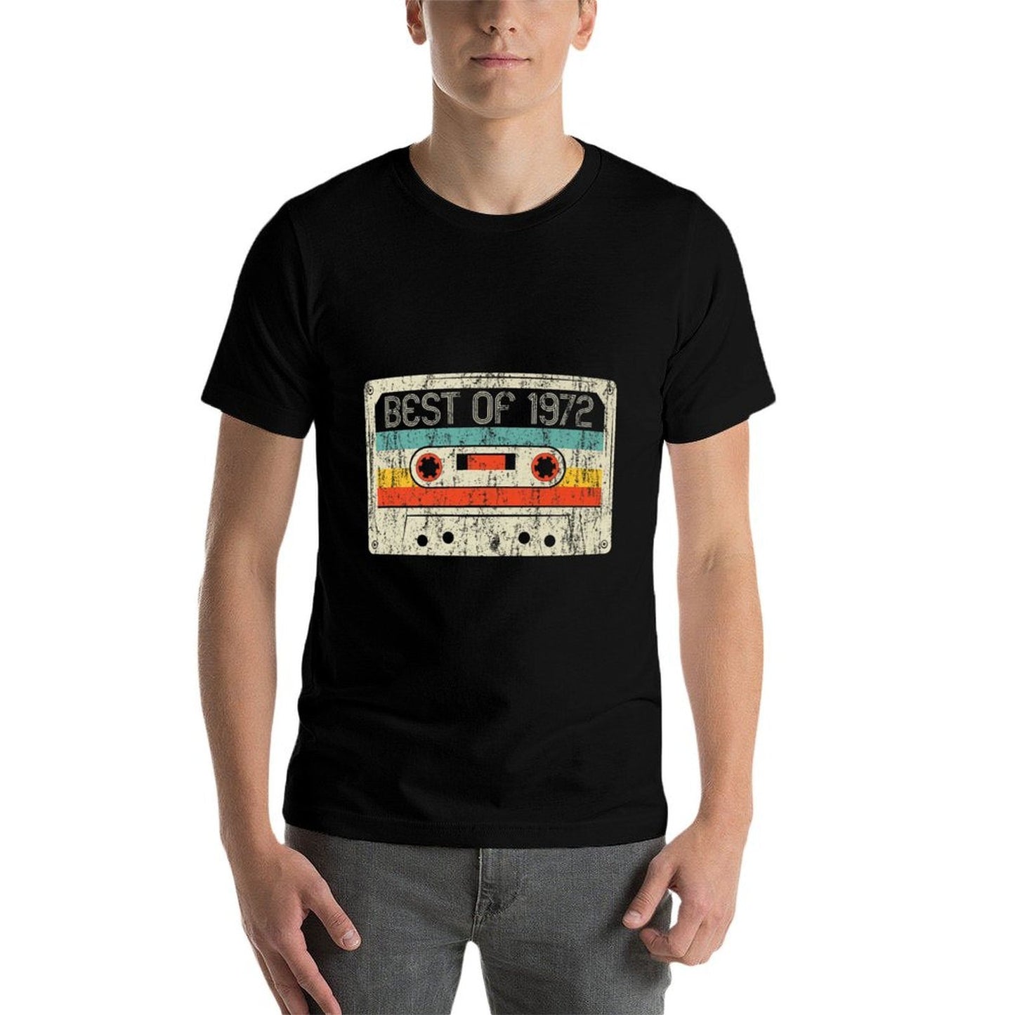 50th Birthday Gifts Best Of 1972 Cassette Tape 50 Years Old Premium Polyester Blend T-Shirt
