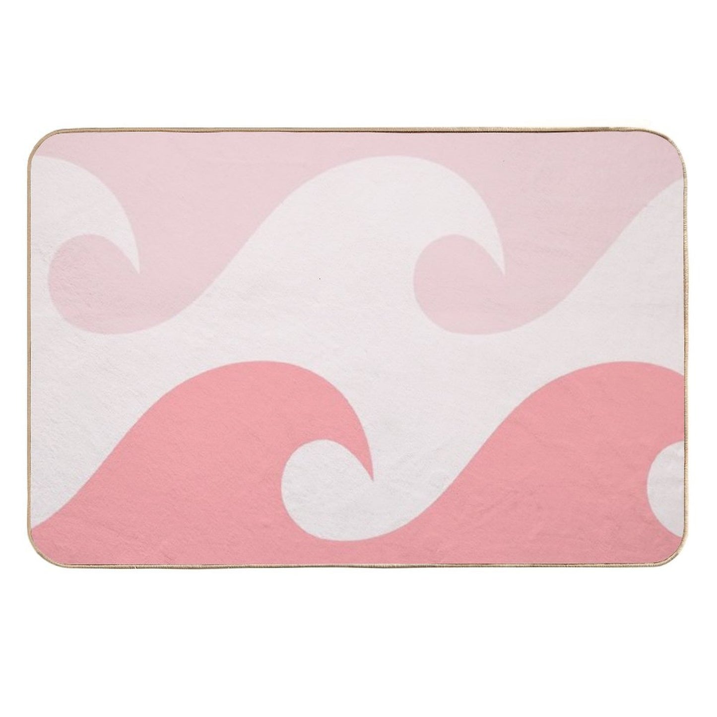 Pink Ocean Waves Slip-Resistant Bath Mat