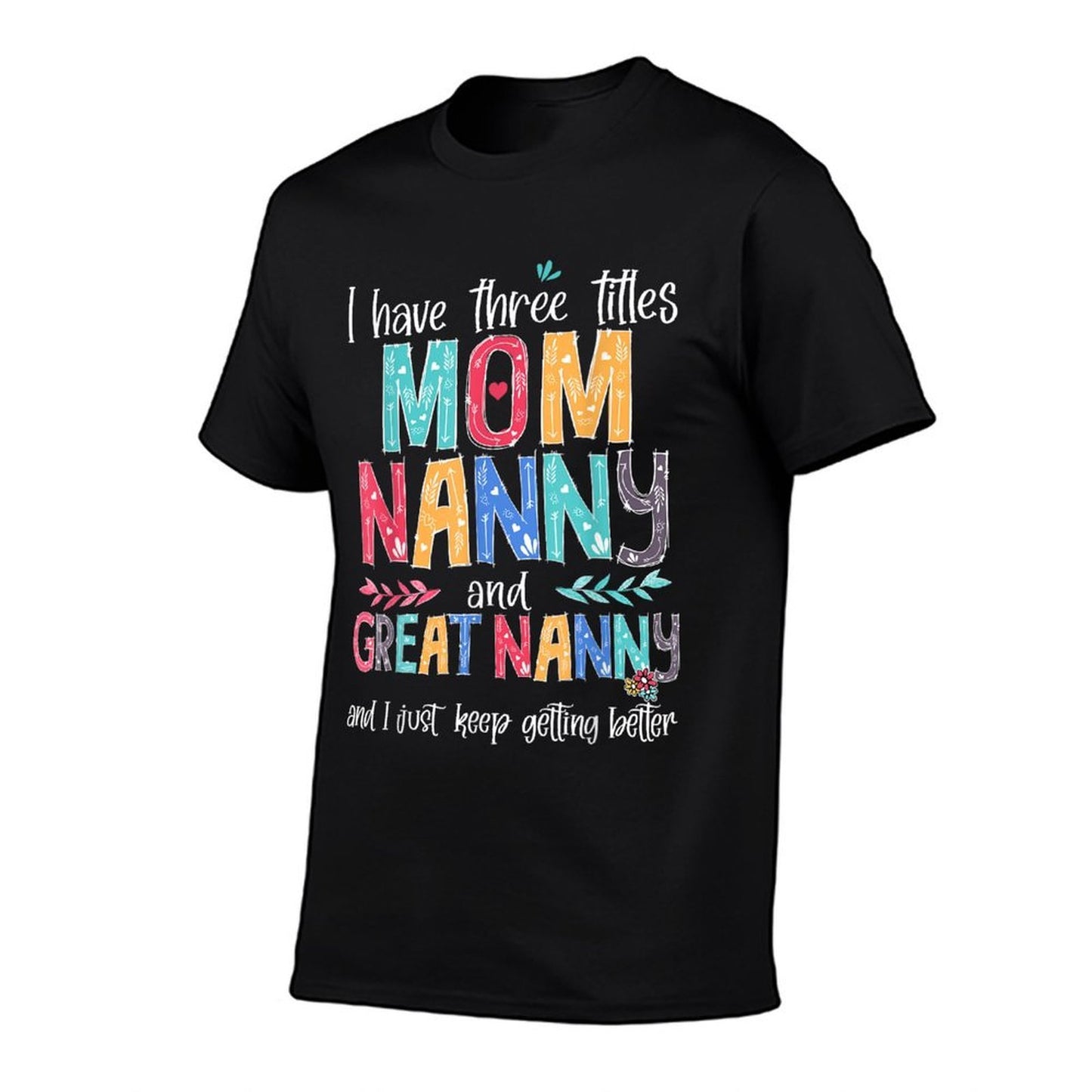 Mother's Day I Have Three Titles Mom Nanny And Great Nanny Fade-proof Color T-Shirt