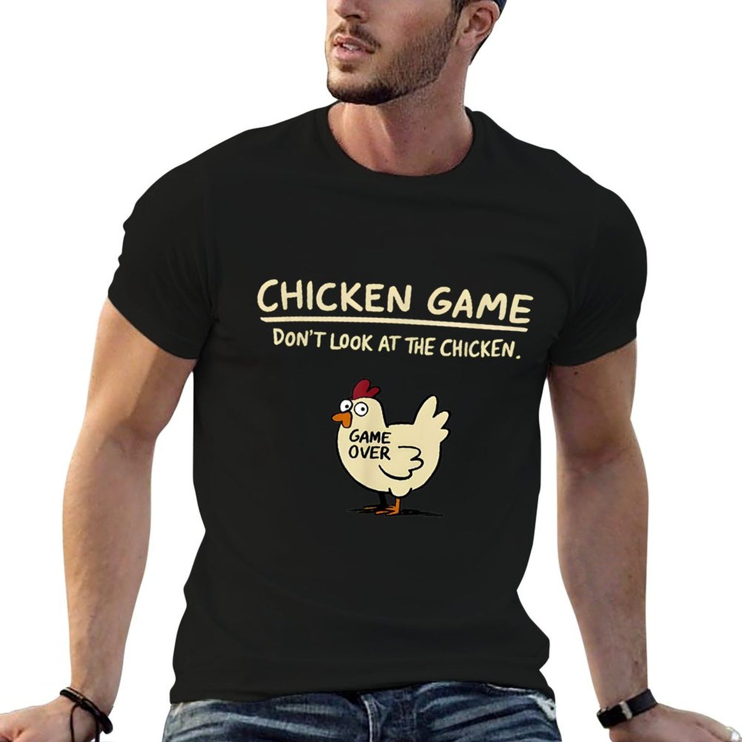 Chicken Game Dont Look At The Chicken Funny Chicken Trendy Pattern T-Shirt
