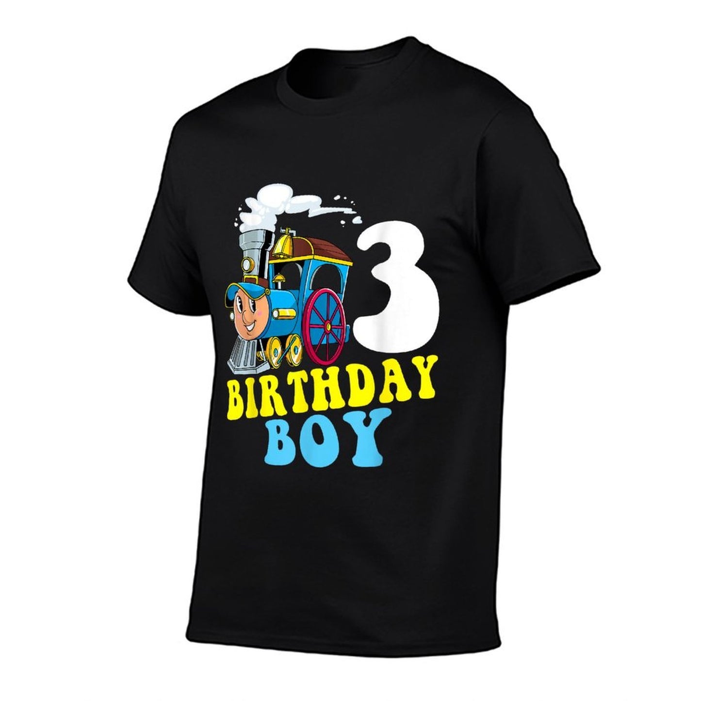 3rd Birthday Boy Train Lovers Three Years Old Kids Toddlers Lightweight T-Shirt