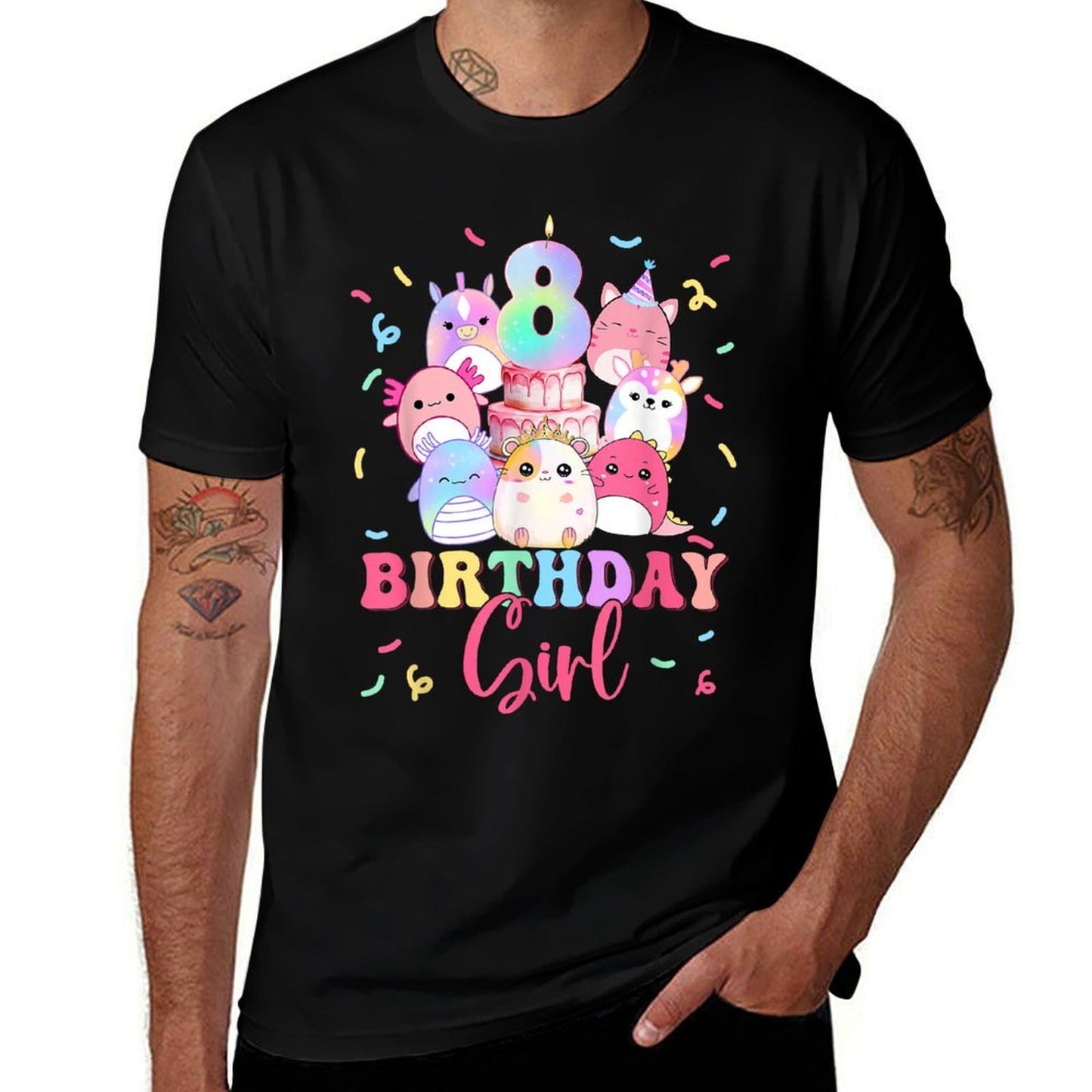 8th Birthay Girl Party Funny Squish Squad 8 Years Old Kids Vintage-inspired T-Shirt