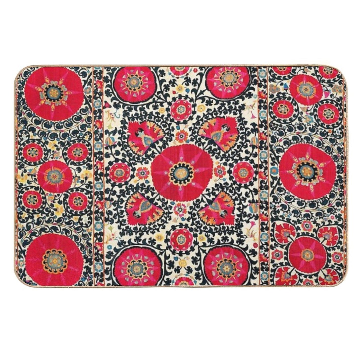 Shakhrisyabz Suzani Uzbek Embroidery Print Versatile Bath Mat