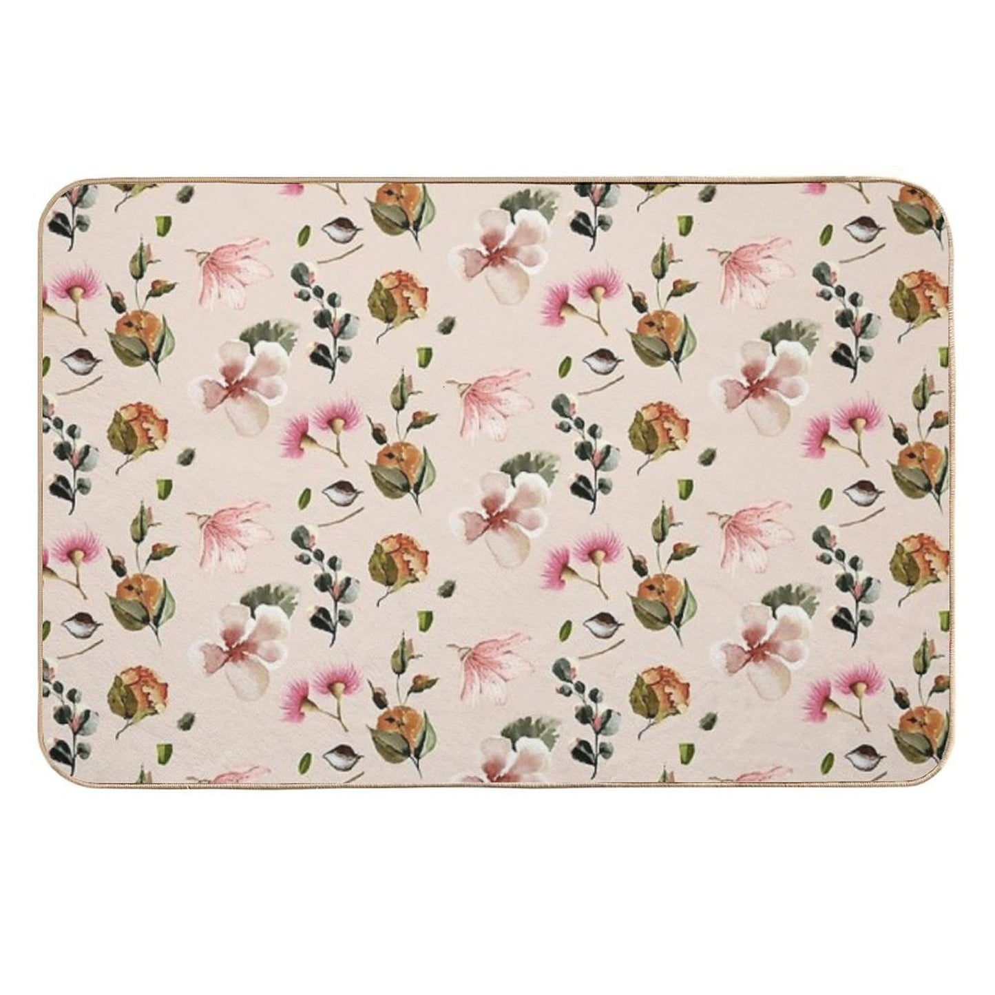 Vintage Floral Pattern Stain-Proof Bath Mat
