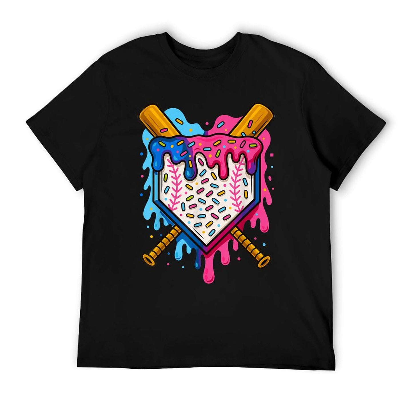 Baseball Boys Ice Cream Drip Baseball Eco-friendly Material T-Shirt