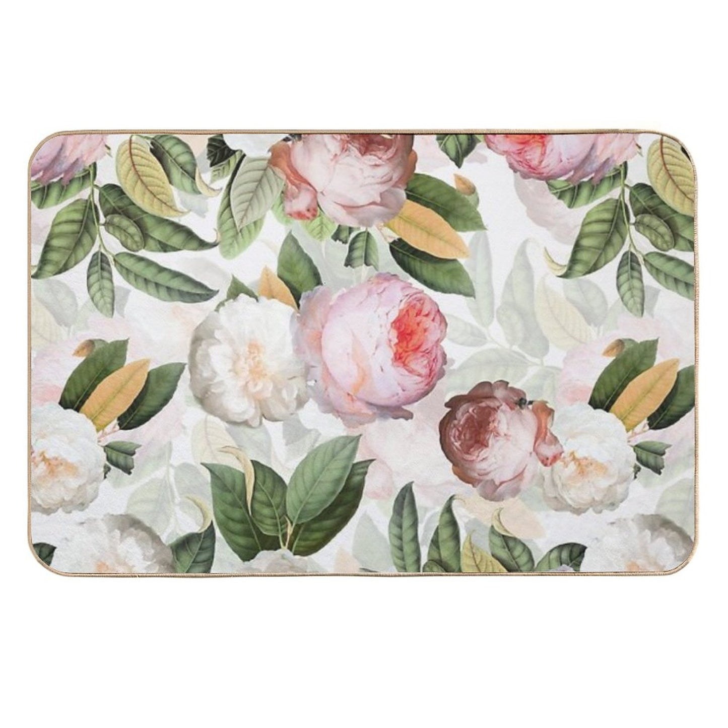 Pastel Jan Davidsz. De Heem Vintage Roses Flowers Botanical Garden Nightgarden Odorless Bath Mat
