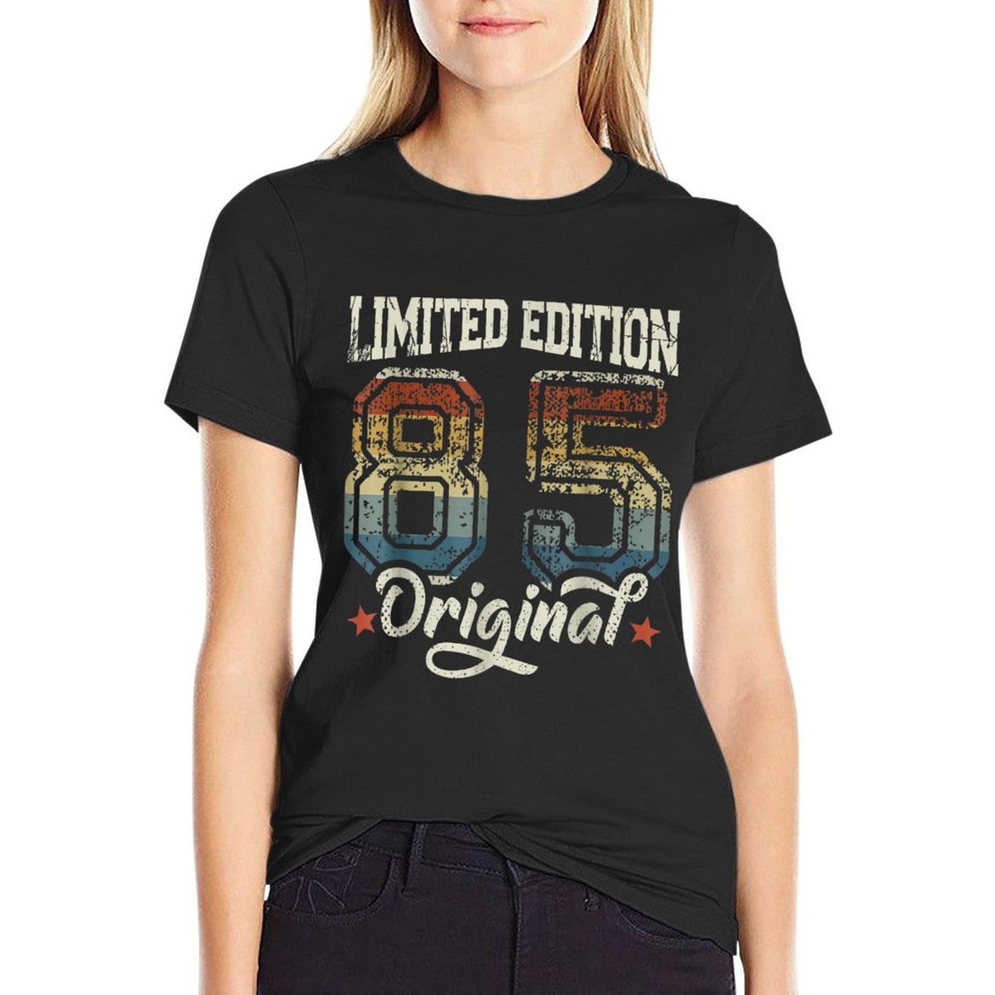 40th Birthday Man Woman 40 Years 1985 Decorative Funny Gift Oversized Silhouette T-Shirt