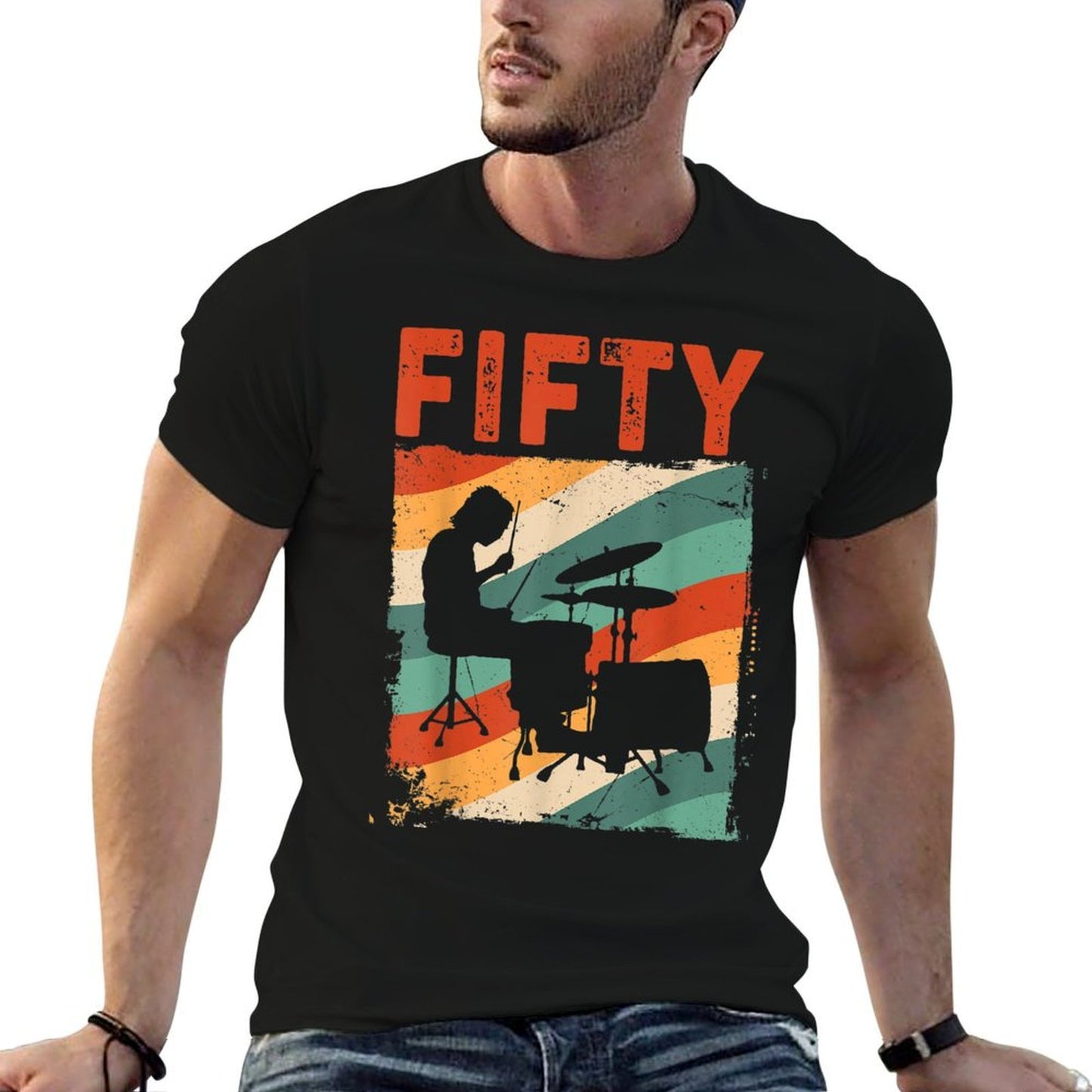 50 Year Old 50th Birthday Man Drummer Drums Drumming Odor-resistant T-Shirt