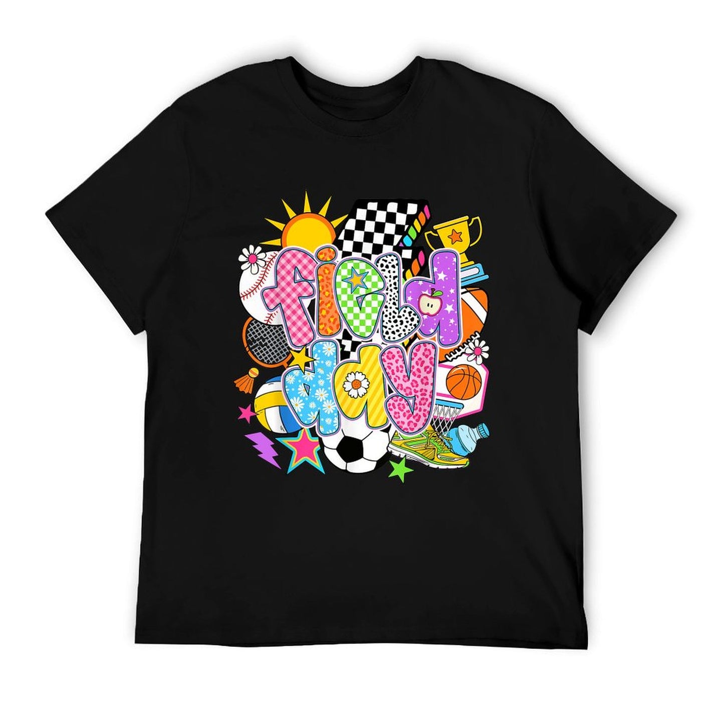 Field Day Fun Day Let The Games Begin Field Trip Teacher Kid Heathered Texture T-Shirt