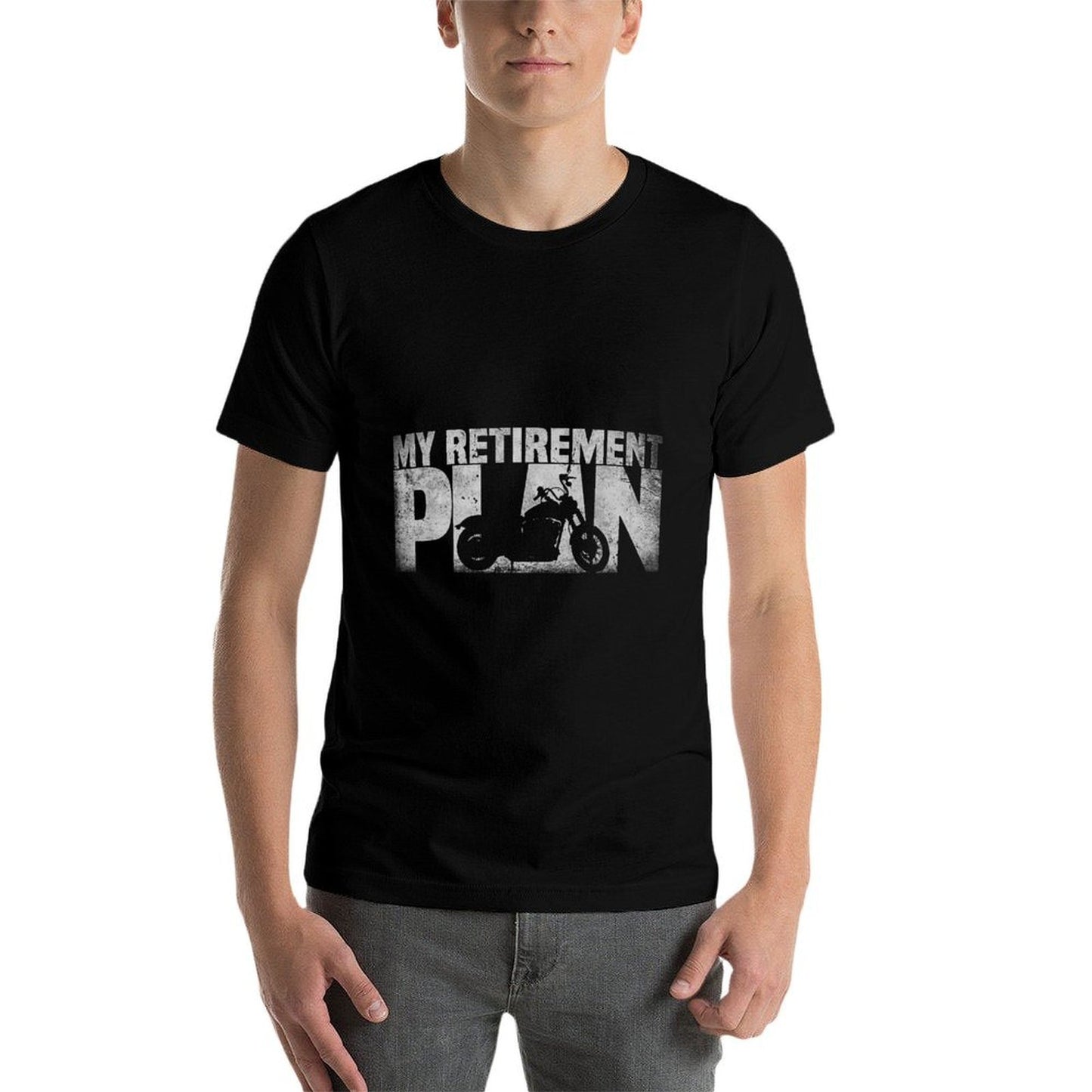 Funny Retired Riding My Retirement Plan Motorcycle Grandpa Affordable Price T-Shirt