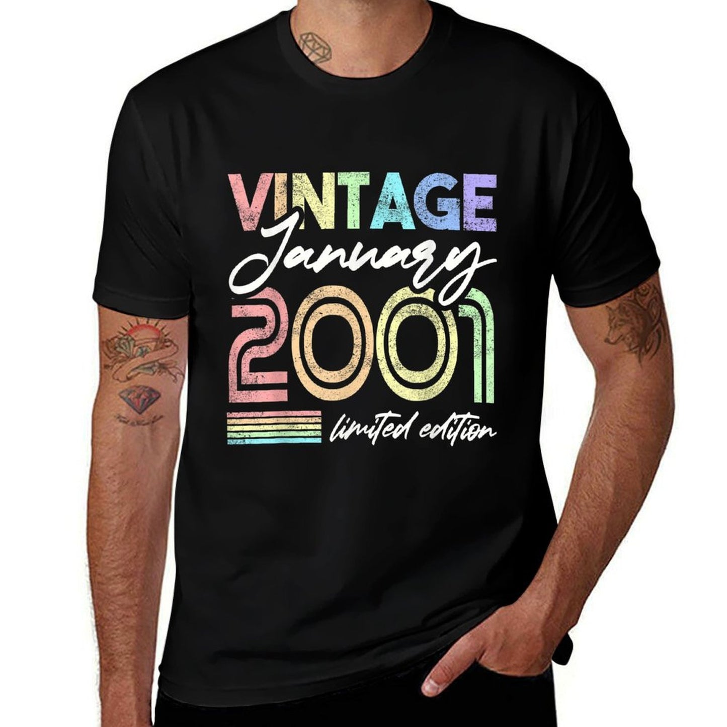 Vintage January 2001 21st Birthday Women Oversized Silhouette T-Shirt