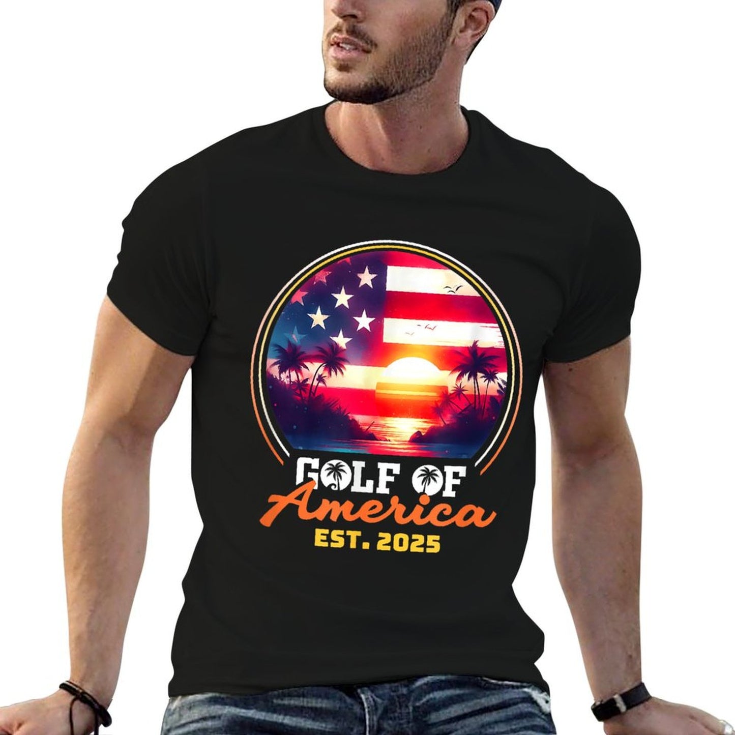 Funny USA America Shirt Gulf Of Us America Est 2025 Easy-care T-Shirt