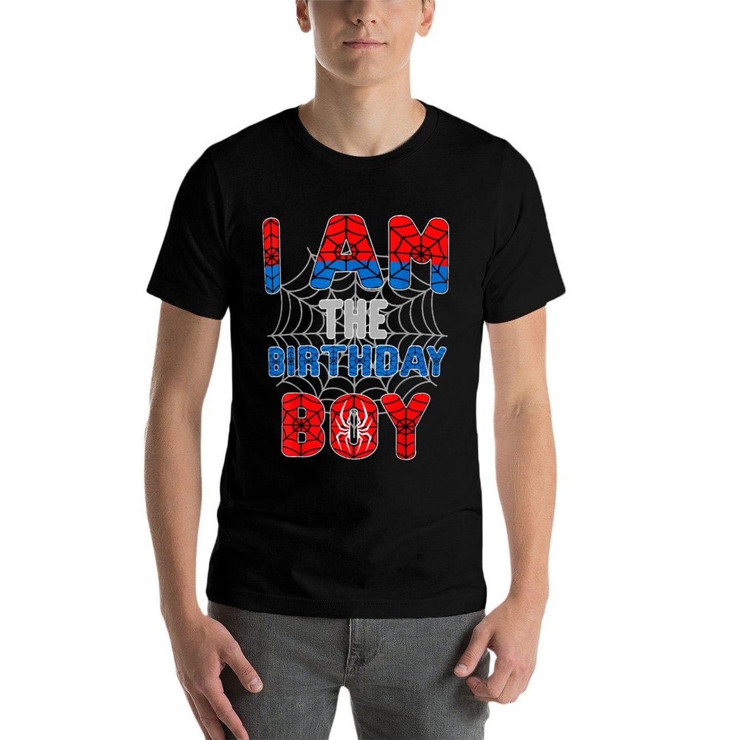 Spider Web Birthday Party I'm The Birthday Boy Trendy Pattern T-Shirt