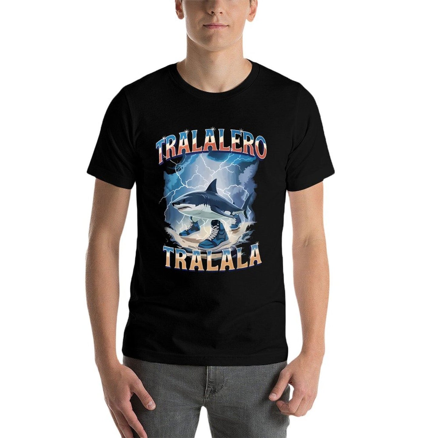Tralalero Tralala Funny Shark Italian Brainrot Meme Graphic-printed T-Shirt