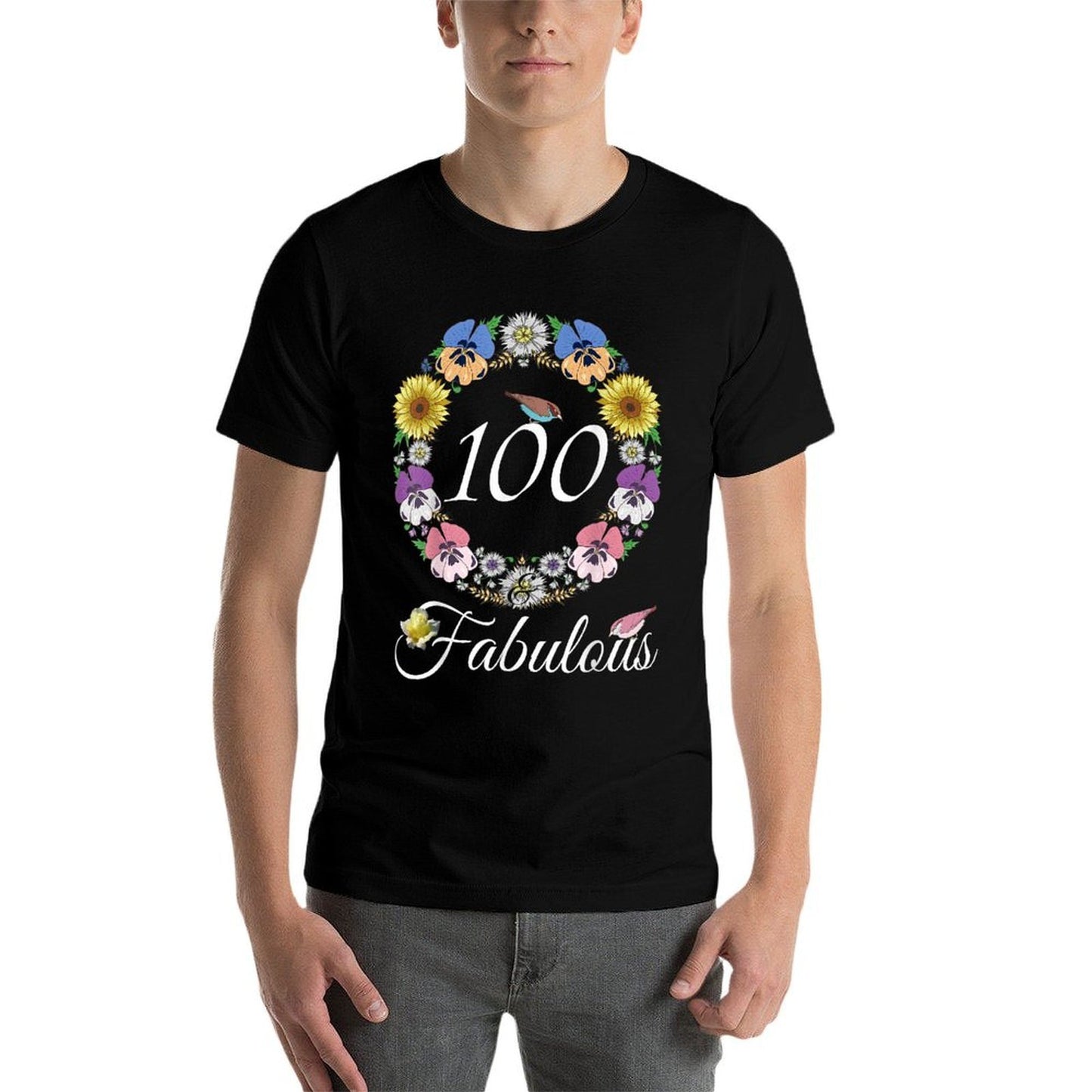 100 & Fabulous 100 Year Old Floral 1923 100th Birthday Eco-friendly Material T-Shirt