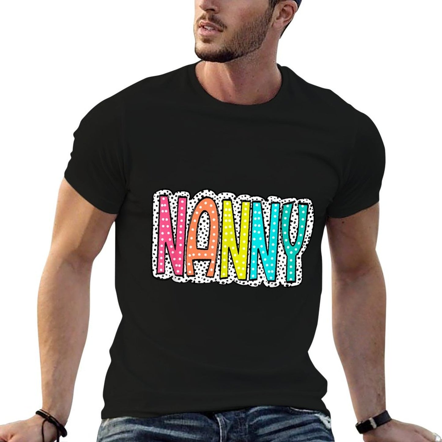 Women Nanny Dalmatian Dots Mama Nana Grandma Mothers Day Tagless Design T-Shirt