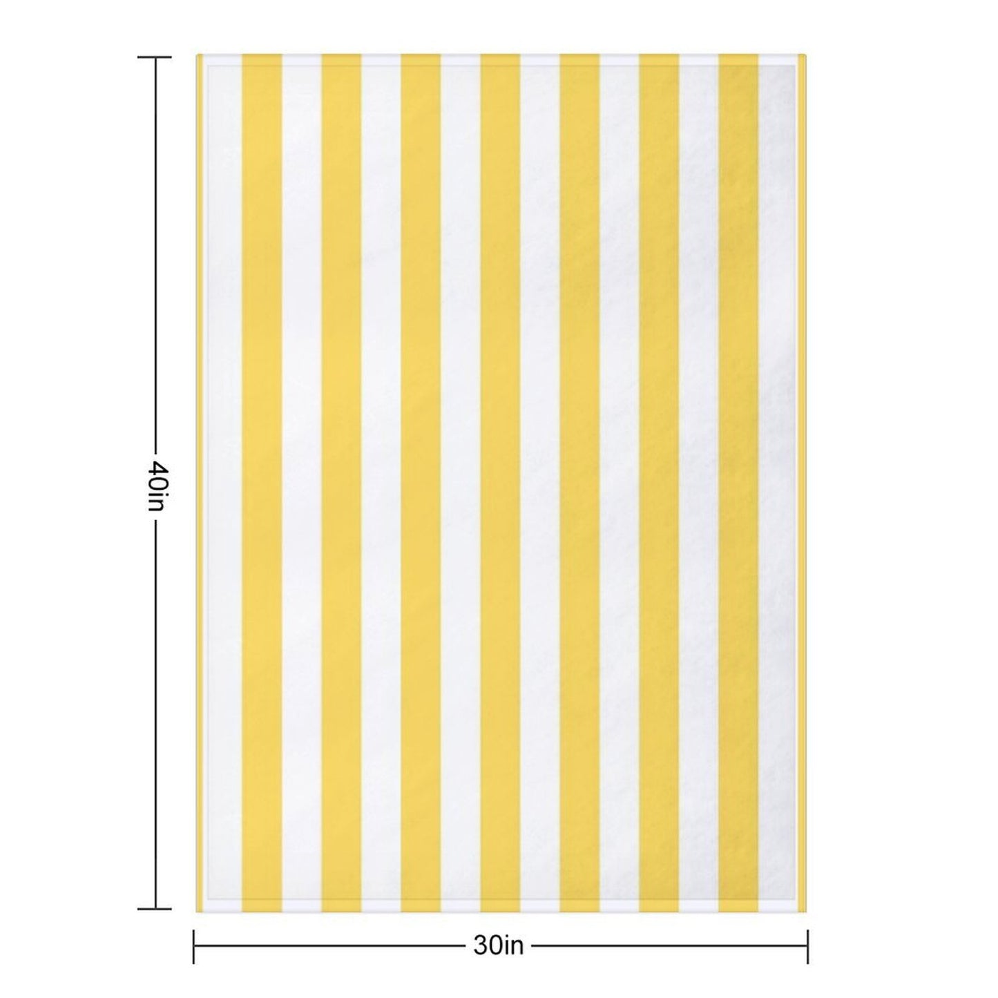 Yellow And White Vertical Stripes Plush Throw Blanket
