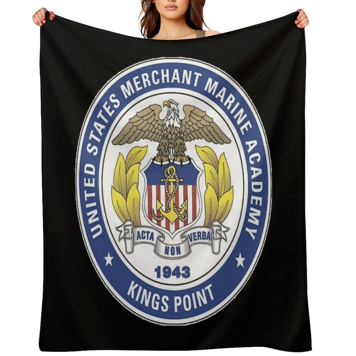 Merchant Marine Academy Logo Velvety-soft Throw Blanket