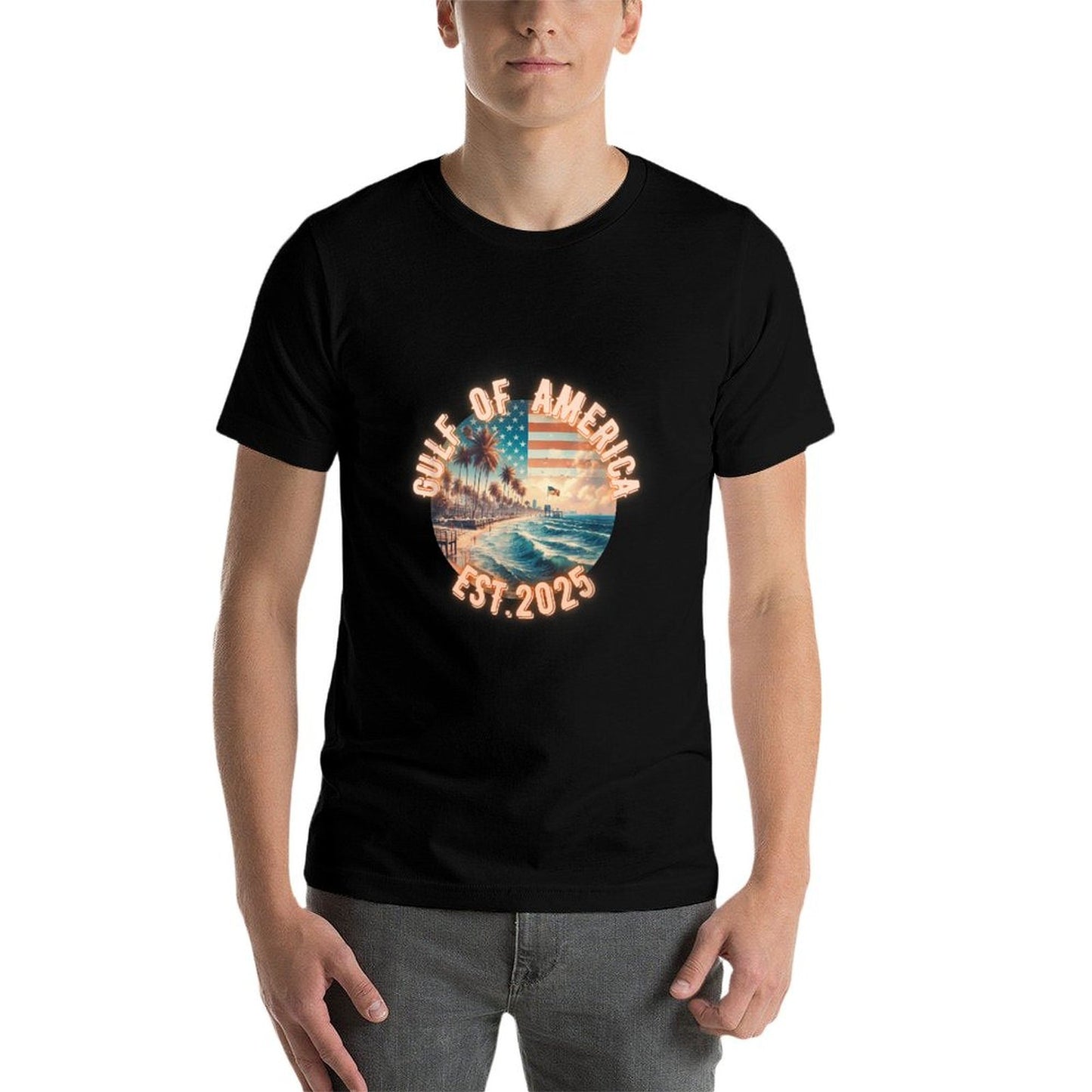 Funny Gulf Of Us America Est 2025 Retro Breathable T-Shirt