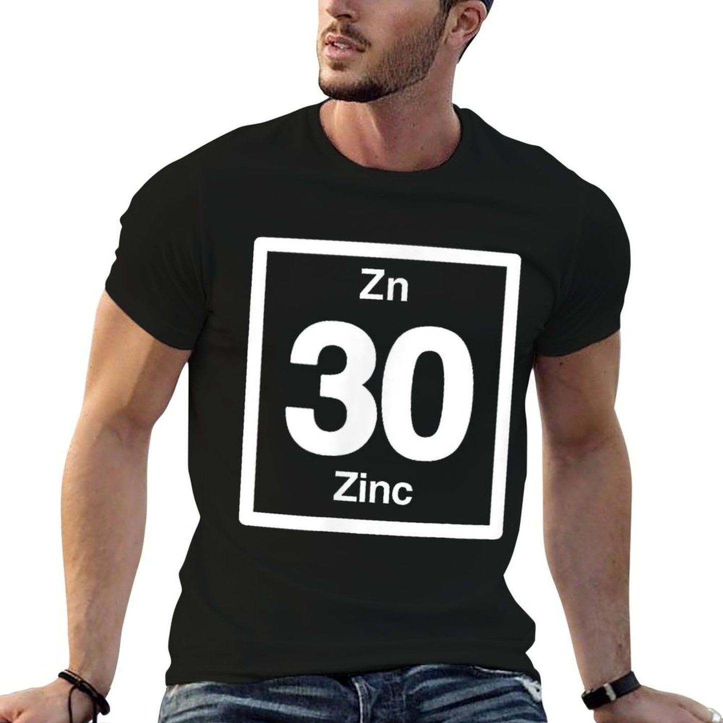 Zinc Zn, Periodic Table Elements, 30th Birthday Science Versatile T-Shirt