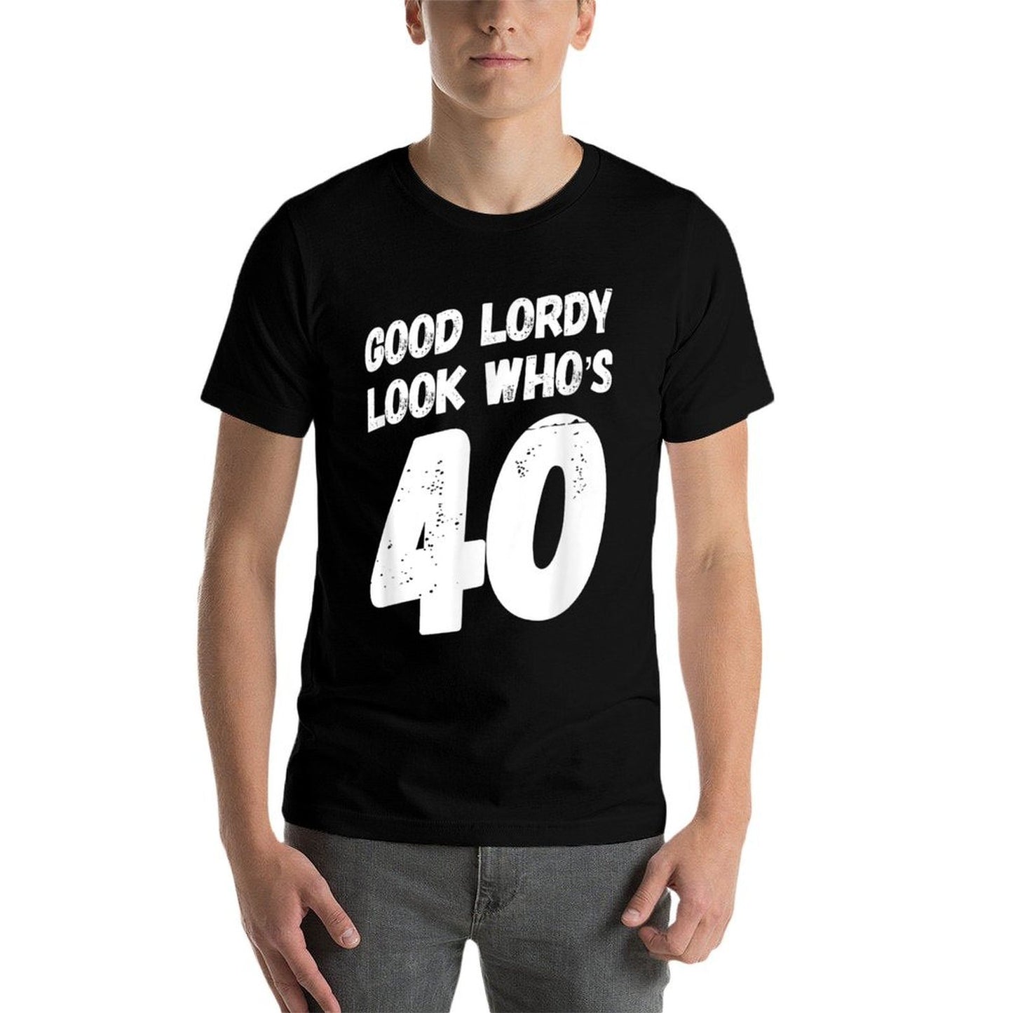 40th Birthday Good Lordy Look Who's Forty Heathered Texture T-Shirt