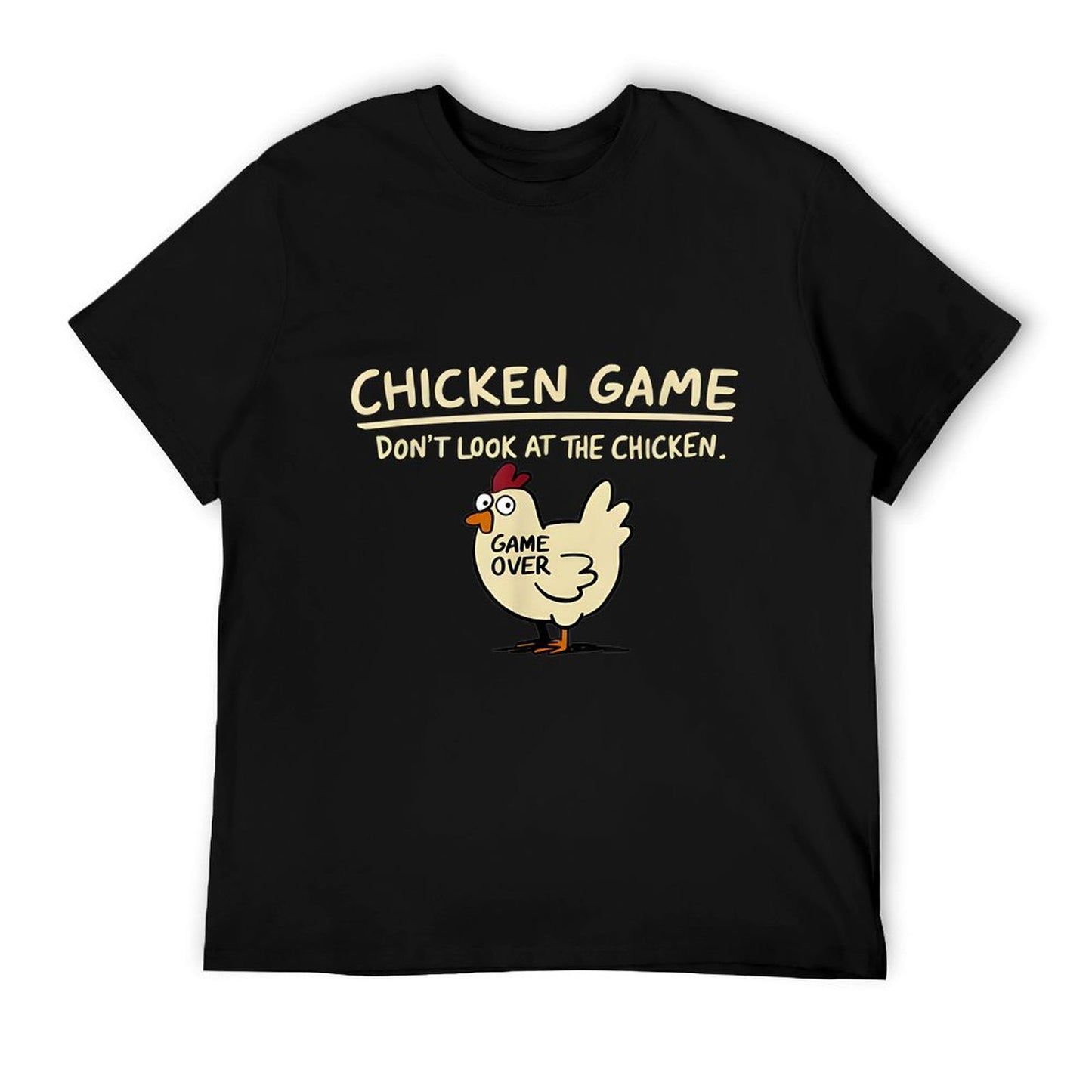 Chicken Game Don't Look At The Chicken Funny Chicken Rolled Sleeves T-Shirt