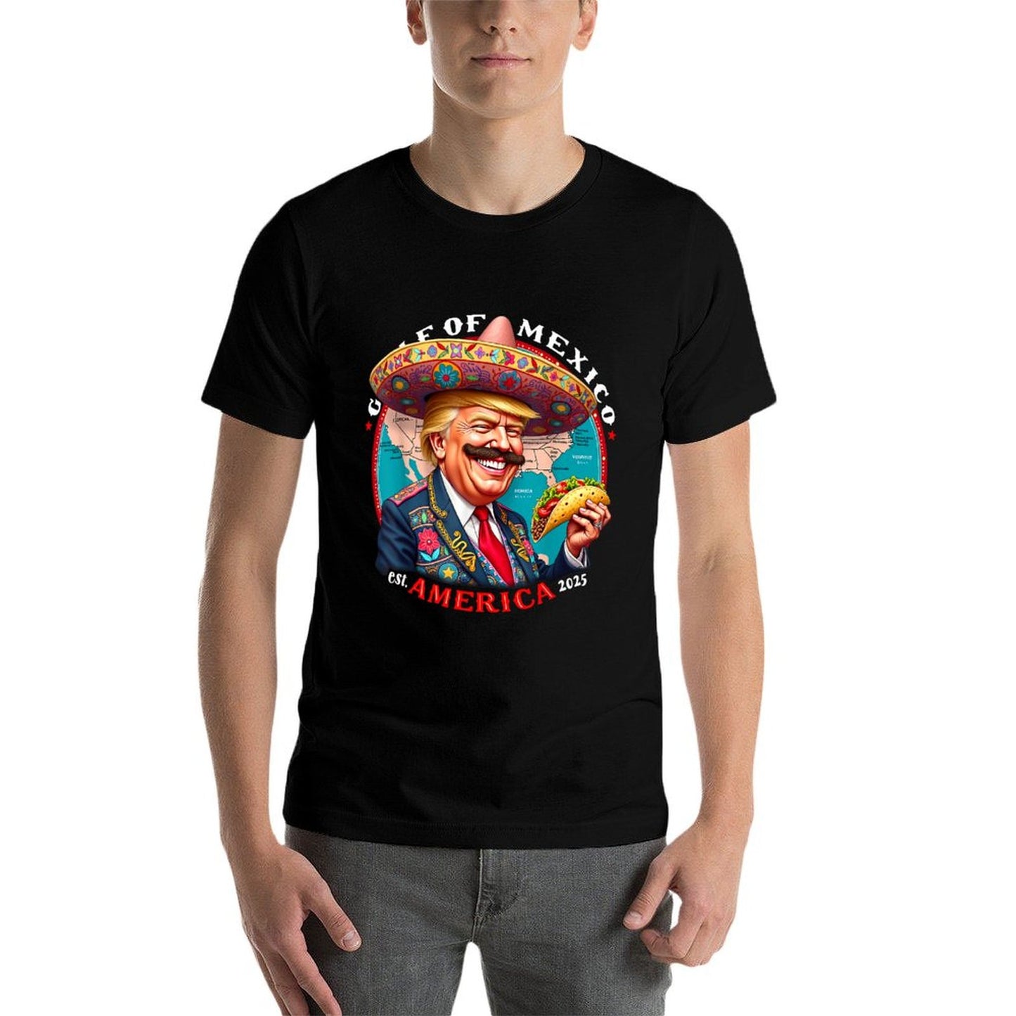 Retro Gulf Of US America 2025 American Flag Gulf Mexico Summer-ready Fabric T-Shirt
