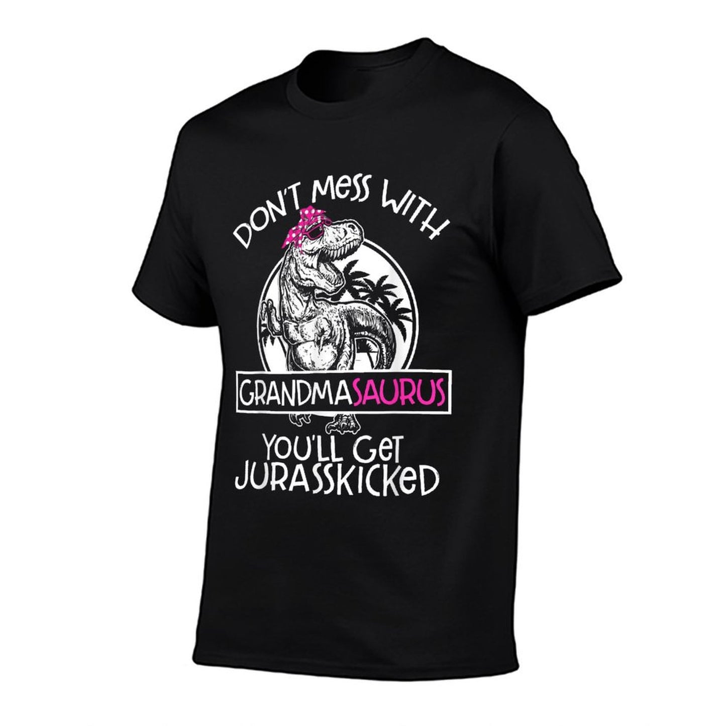 Dont Mess With Grandmasaurus Youll Get Jurasskicked Grandma, Small, Black Fade-proof Color T-Shirt