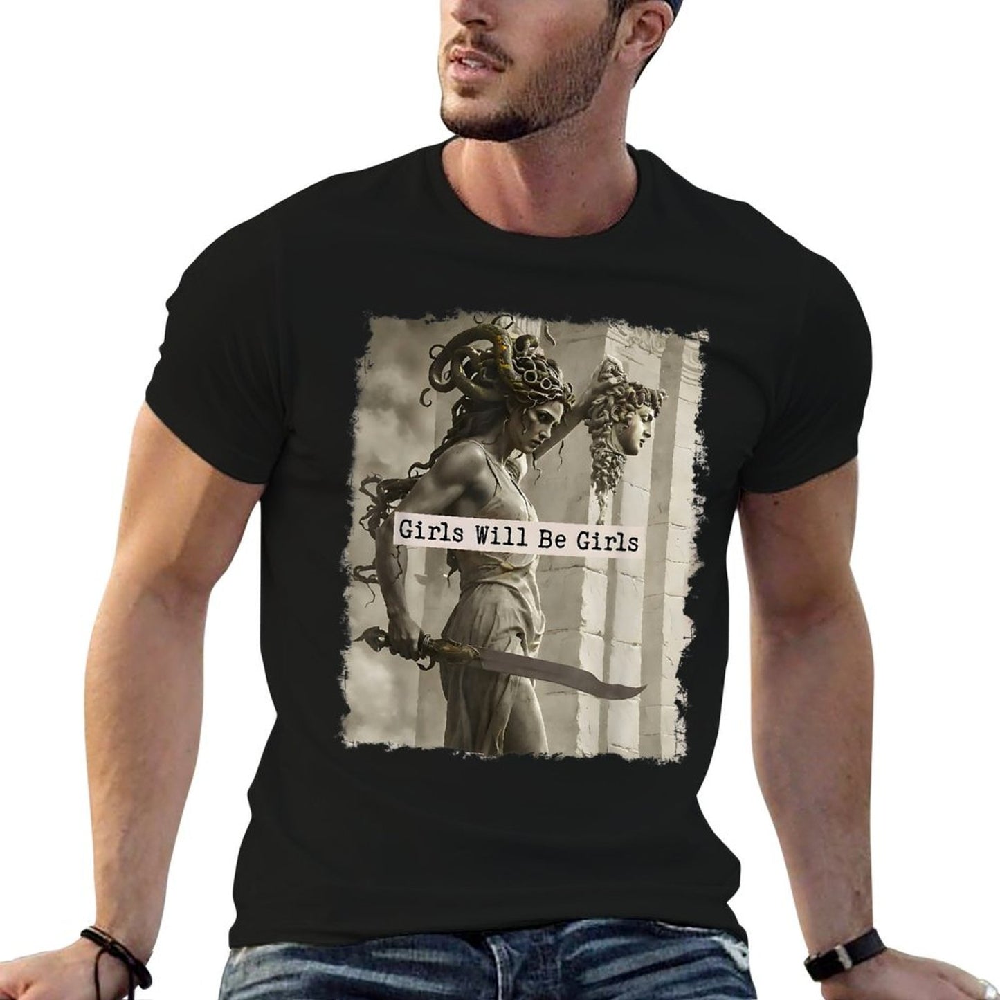 Girl Will Be Girlss Medusa Feminist Women Odor-resistant T-Shirt
