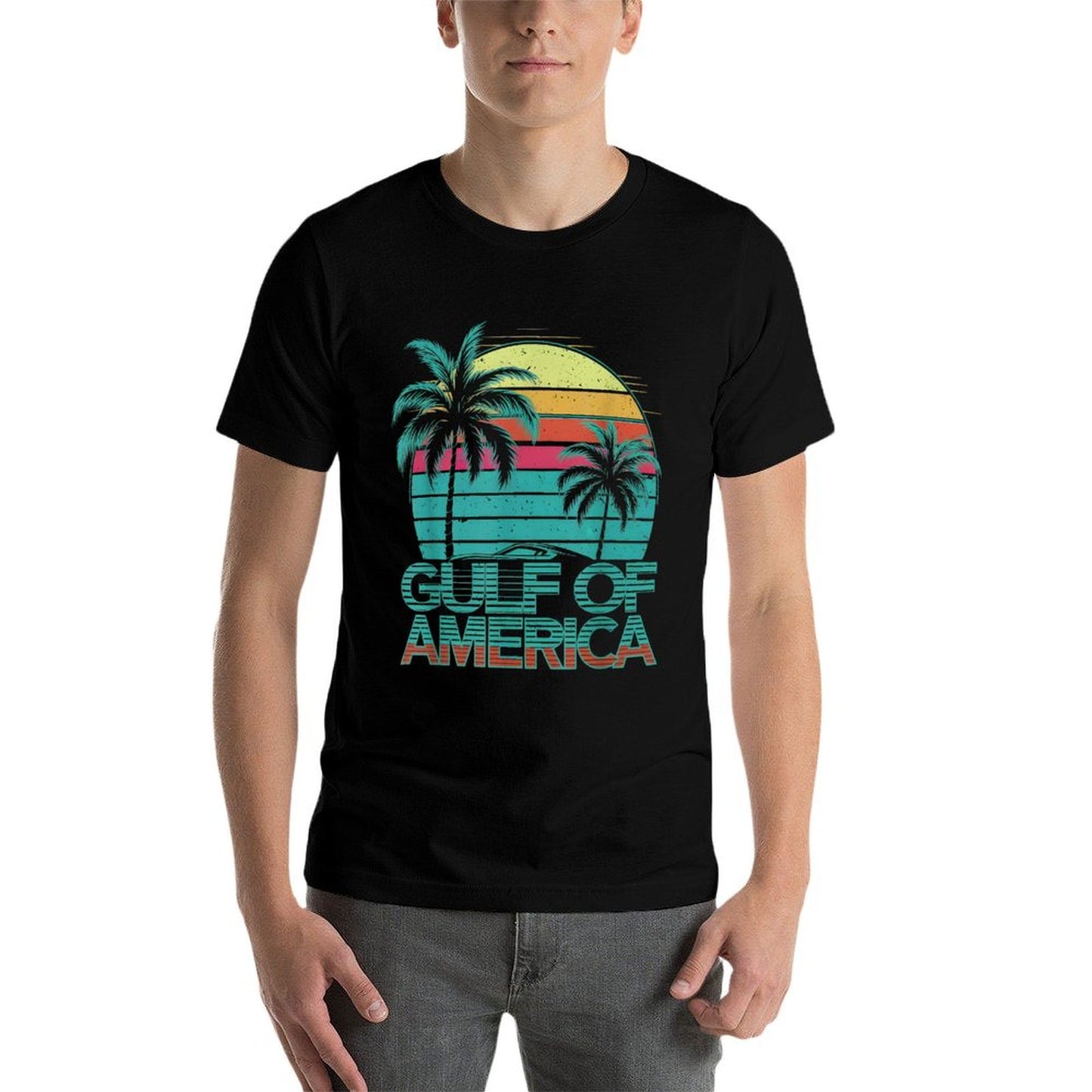 Retro Gulf Of USA America Est 2025 American Flag Gulf Mexico Vintage-inspired T-Shirt